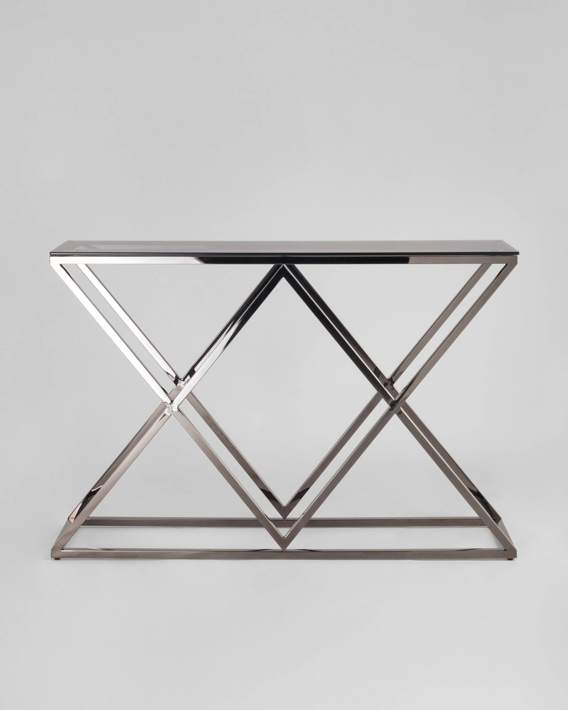 Консоль ИНСИГНИЯ 115*30 сталь темный хром стекло smoke — изображение 4