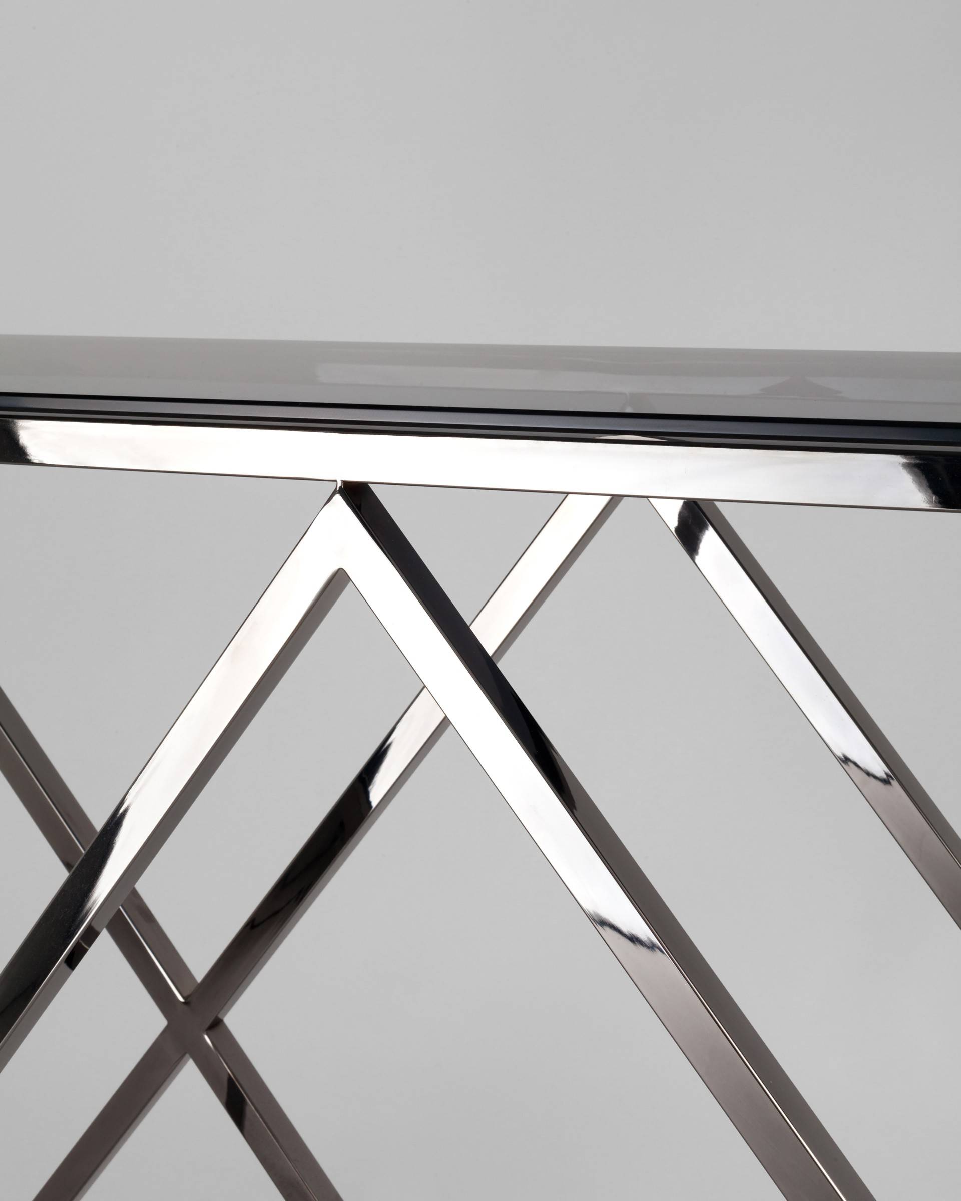 Консоль ИНСИГНИЯ 115*30 сталь темный хром стекло smoke — изображение 6