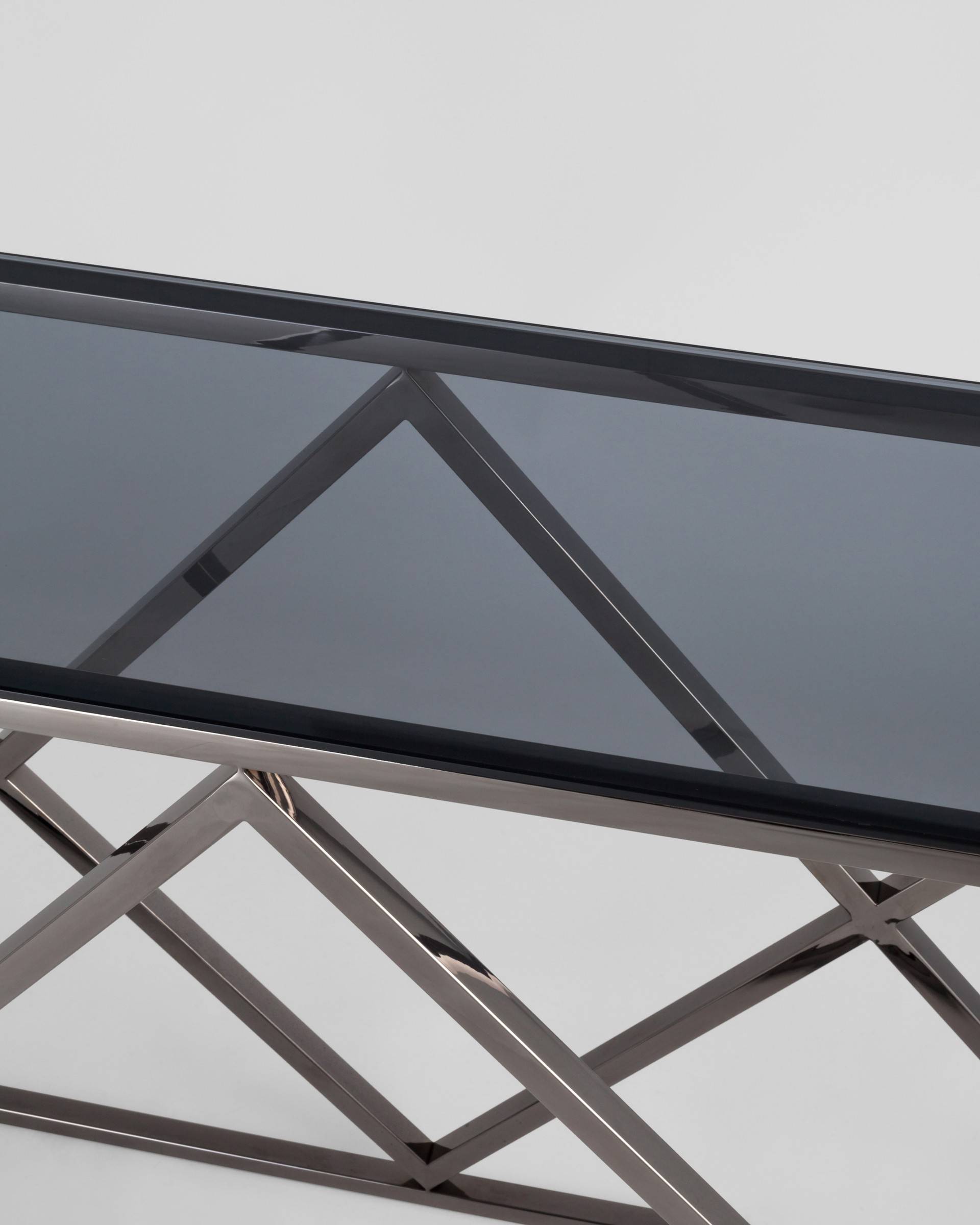 Консоль ИНСИГНИЯ 115*30 сталь темный хром стекло smoke — изображение 7