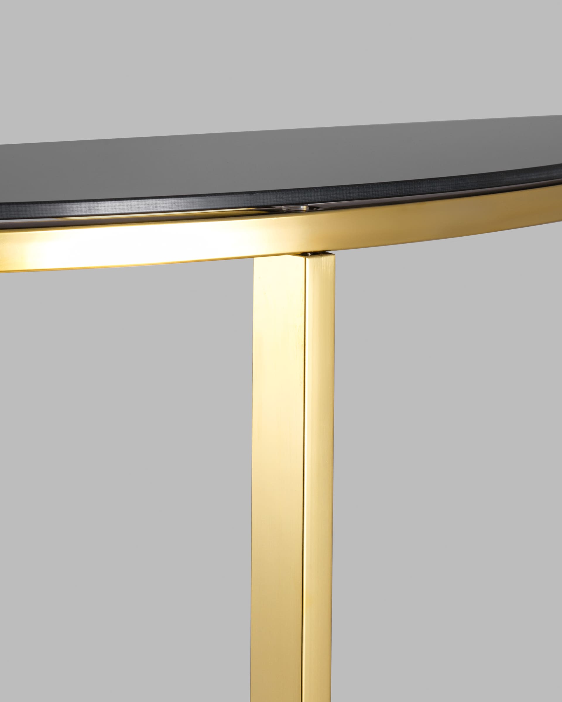 Консоль полукруглая АЛЬБА 115*30 золото стекло черное — изображение 10