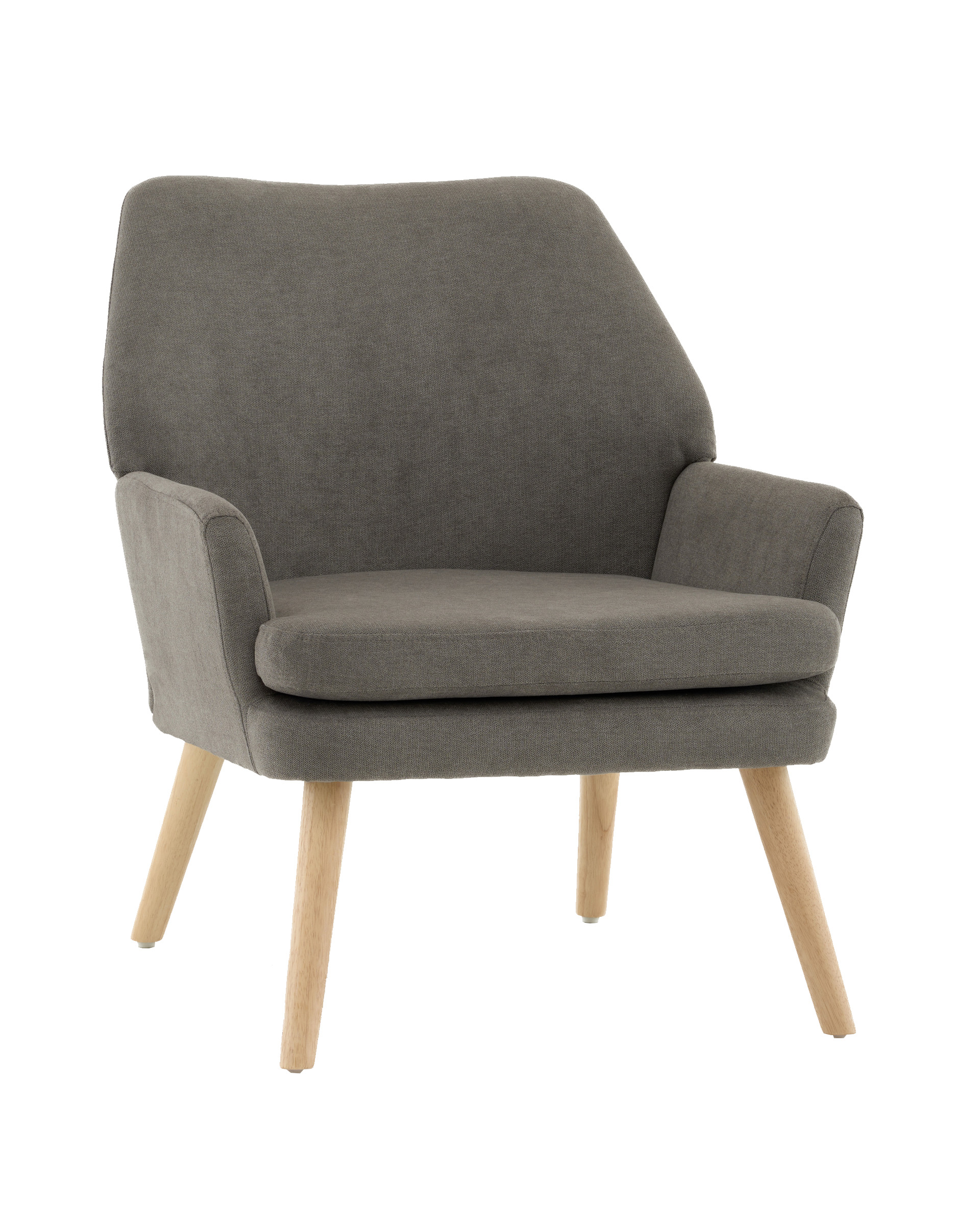 Кресло Харви серый деревянные ножки
