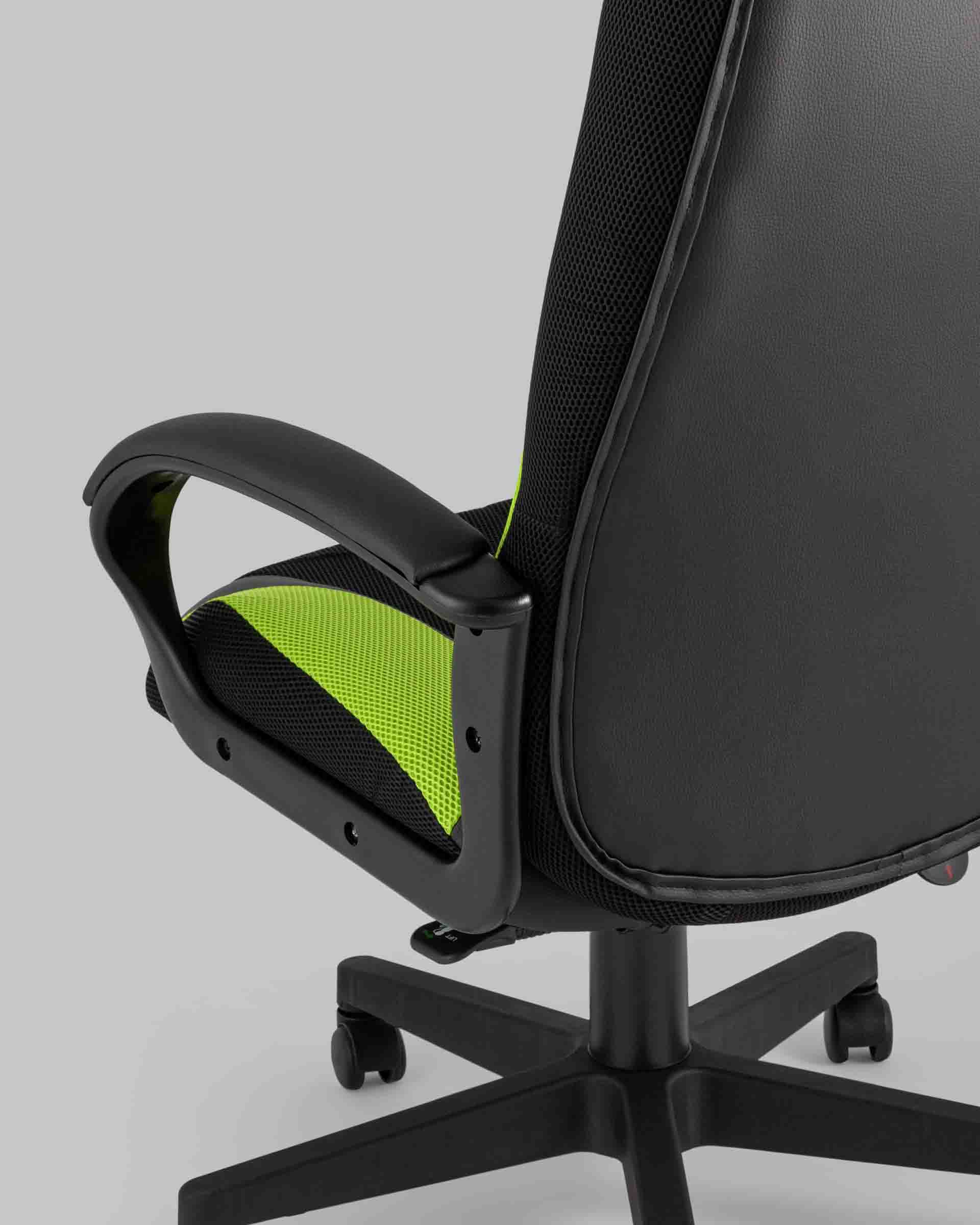 Кресло игровое TopChairs ST-CYBER 9 черный/зеленый — изображение 9