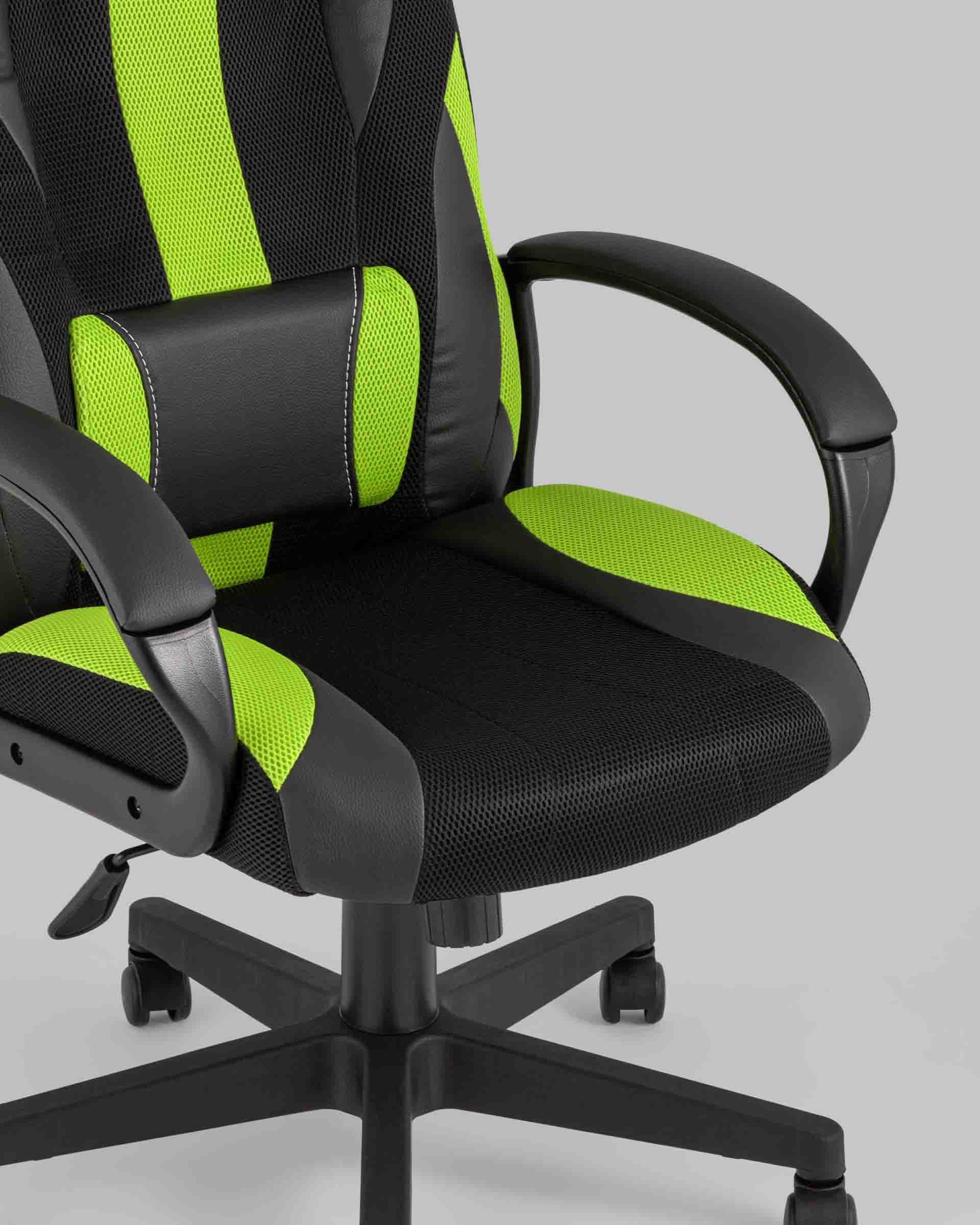 Кресло игровое TopChairs ST-CYBER 9 черный/зеленый — изображение 10