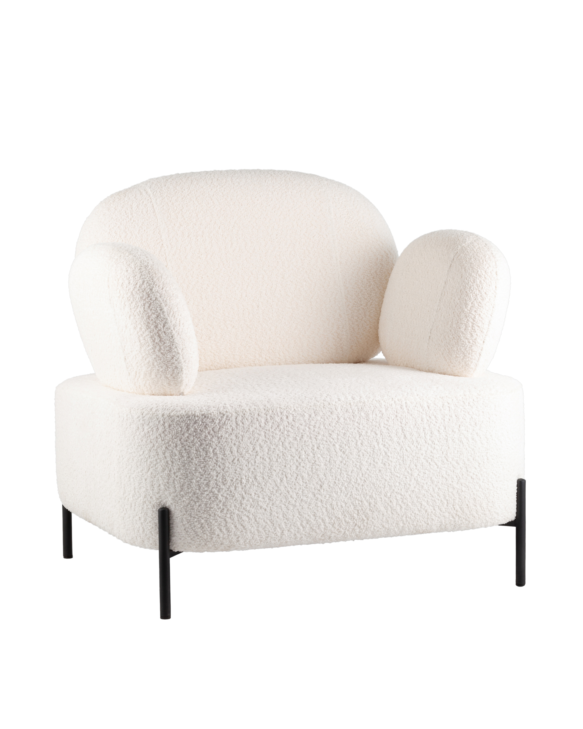 Кресло Кэнди ткань букле белый