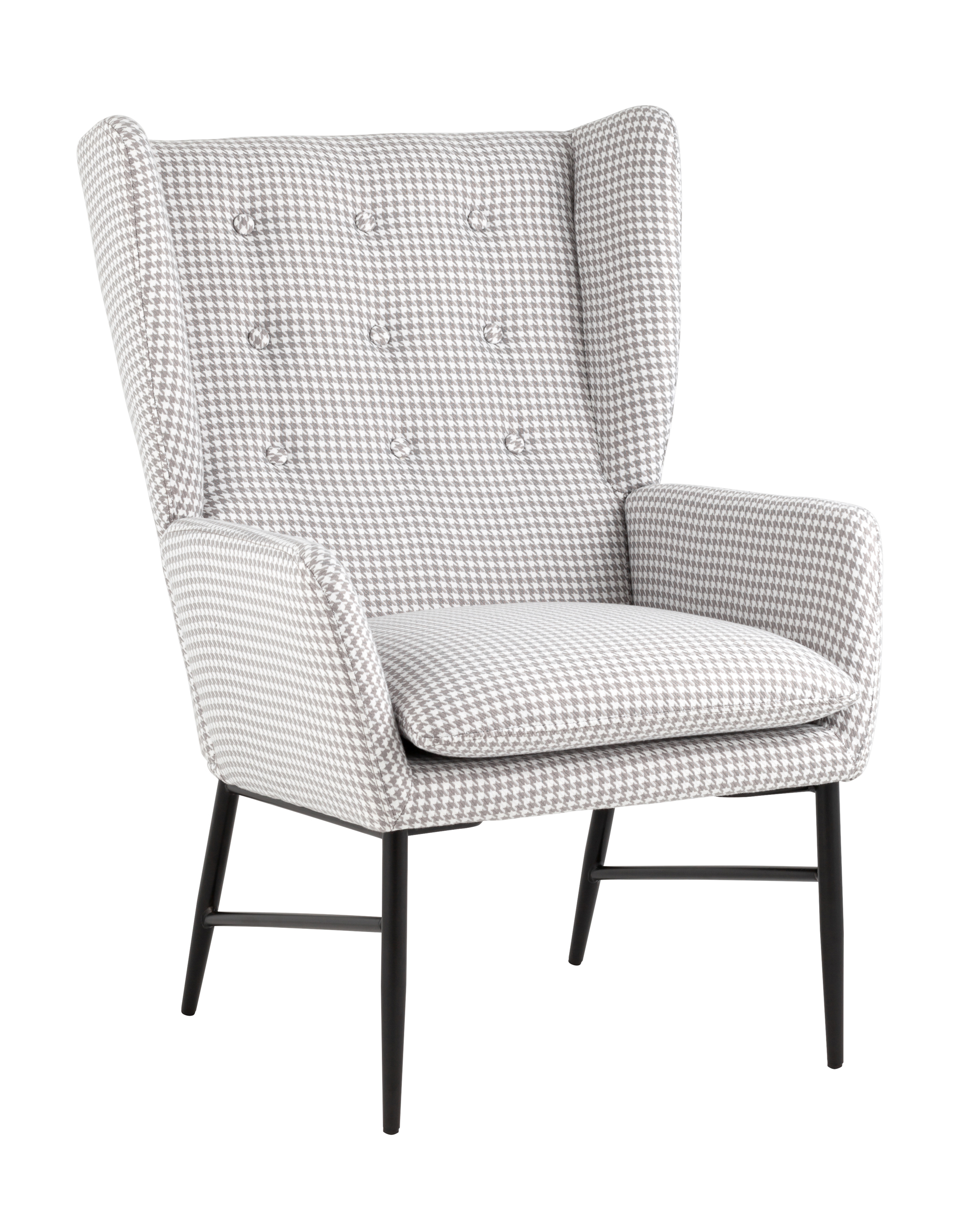 Кресло Мэйден гусиная лапка серый