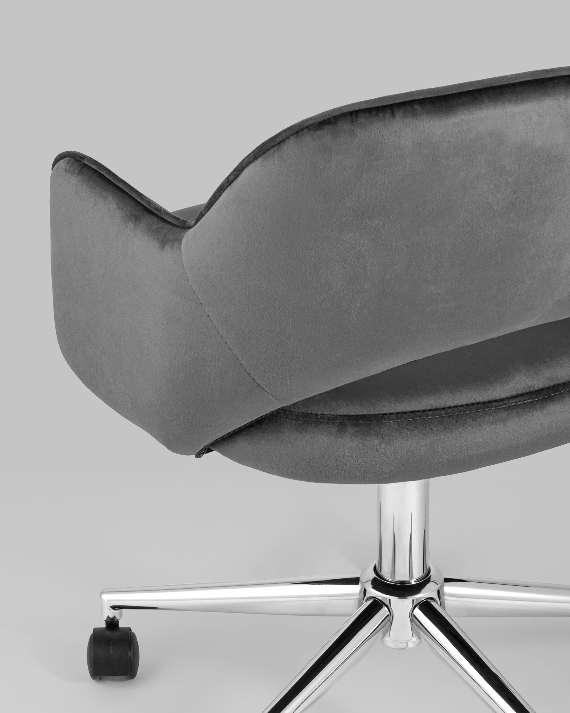 Кресло компьютерное Кларк велюр серый — изображение 9