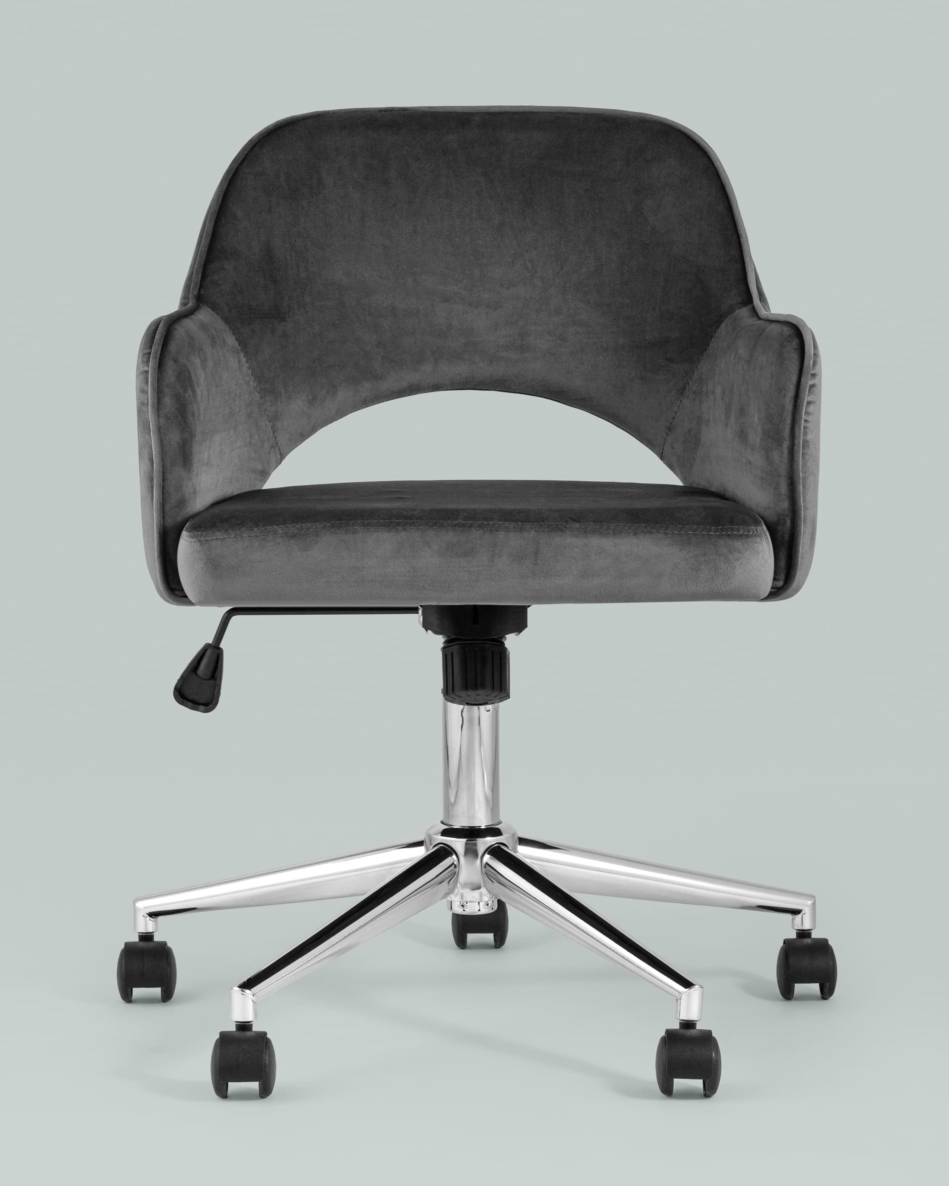 Кресло компьютерное Кларк велюр серый — изображение 5
