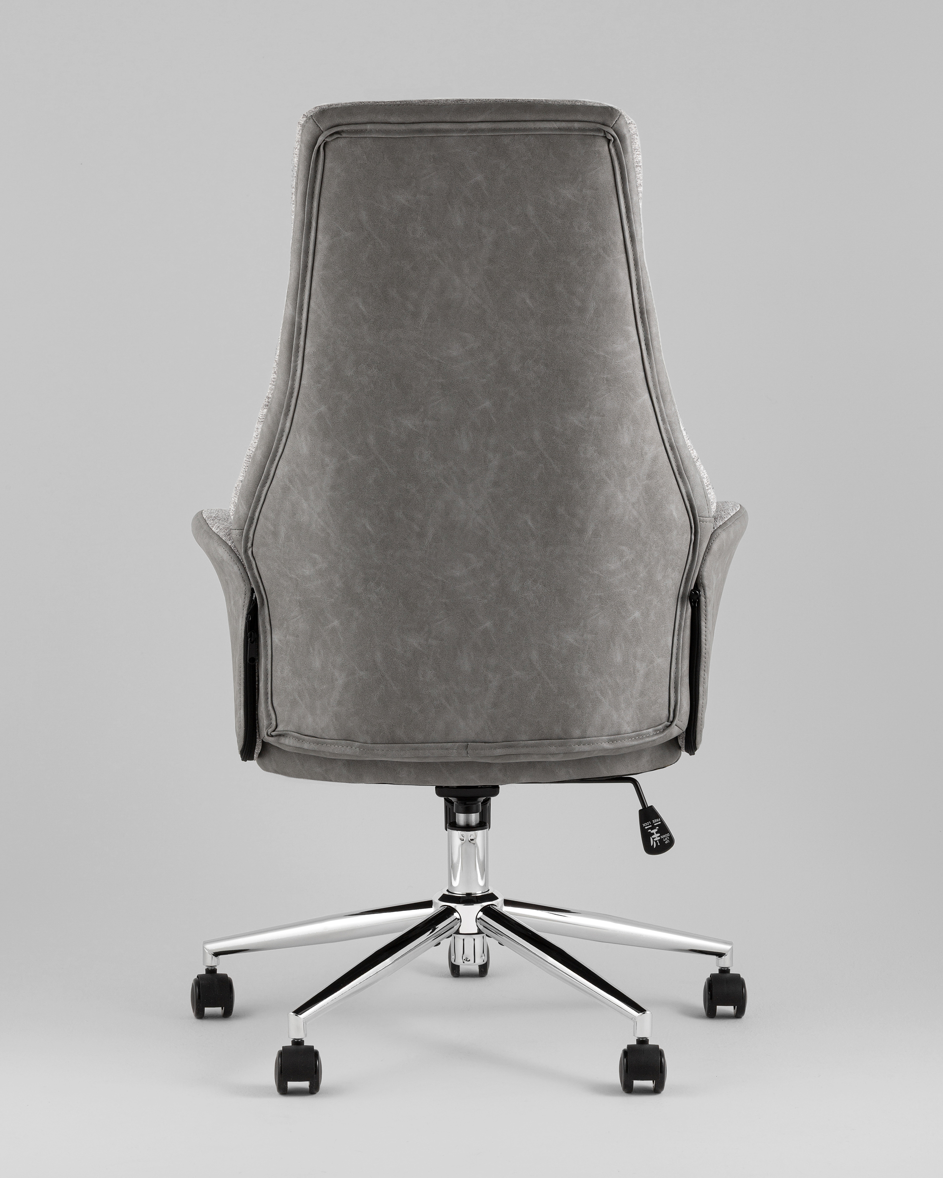 Кресло офисное TopChairs Neoma светло-серый экокожа ткань — изображение 5