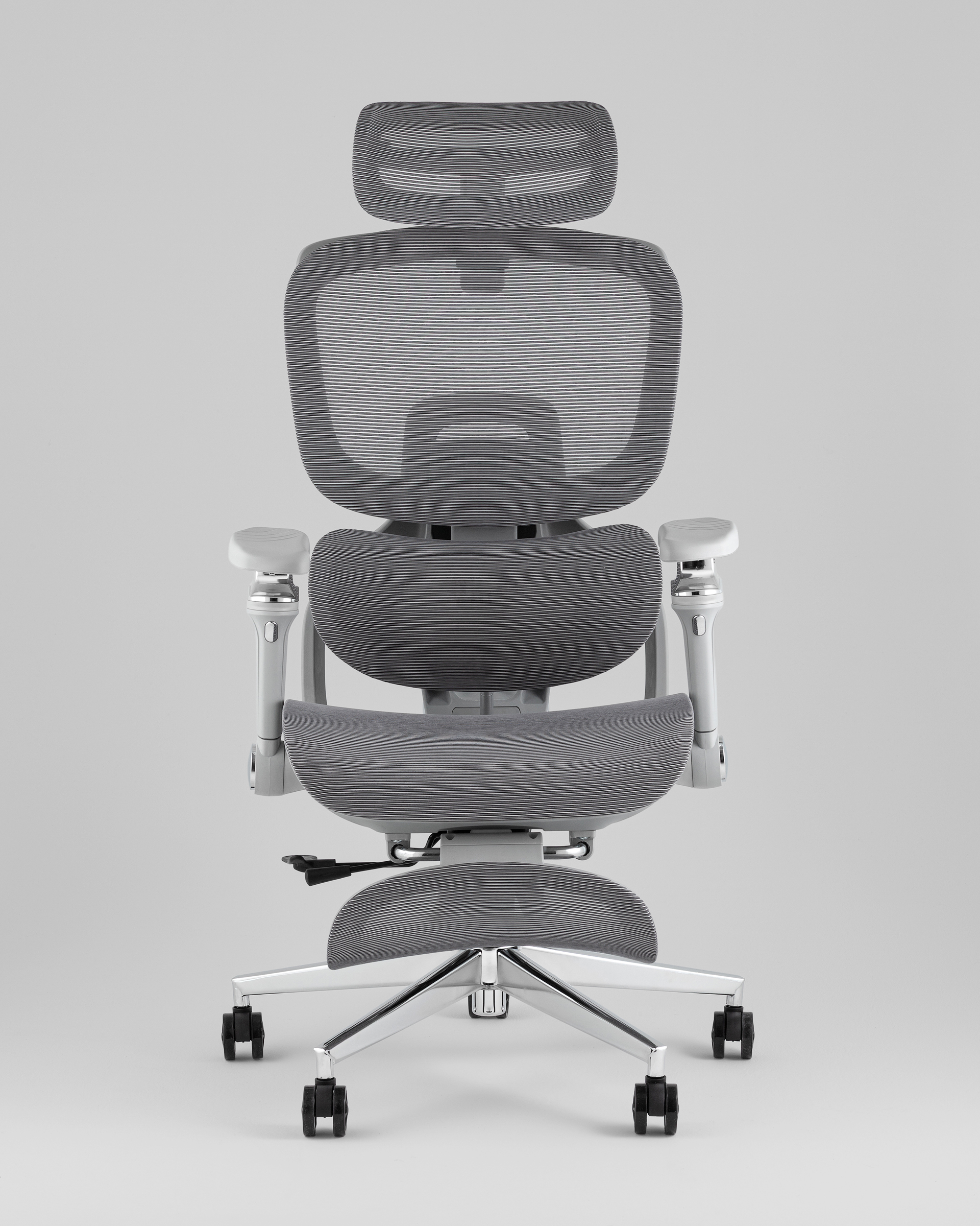 Кресло офисное TopChairs Prodigy с оттоманкой серый — изображение 3