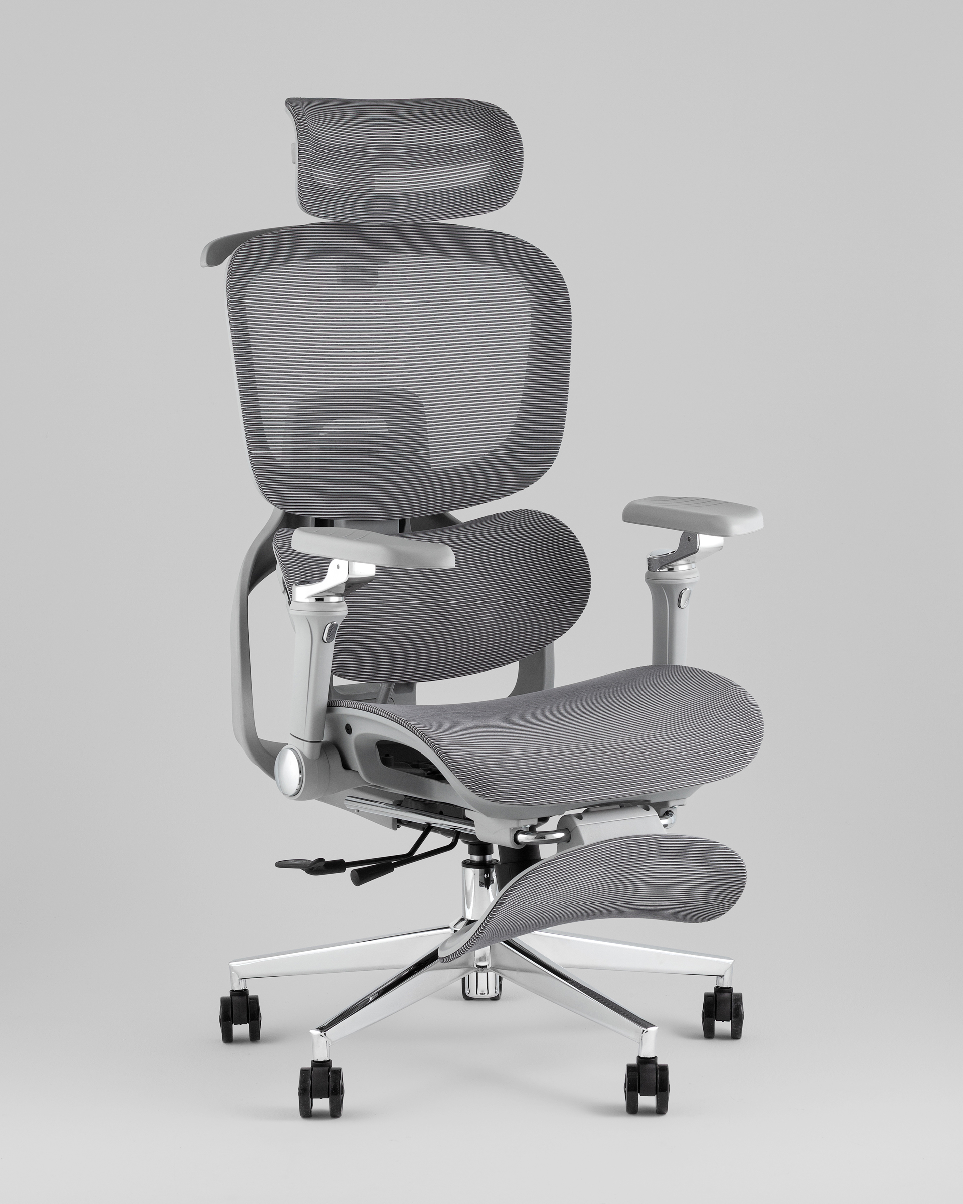 Кресло офисное TopChairs Prodigy с оттоманкой серый — изображение 2