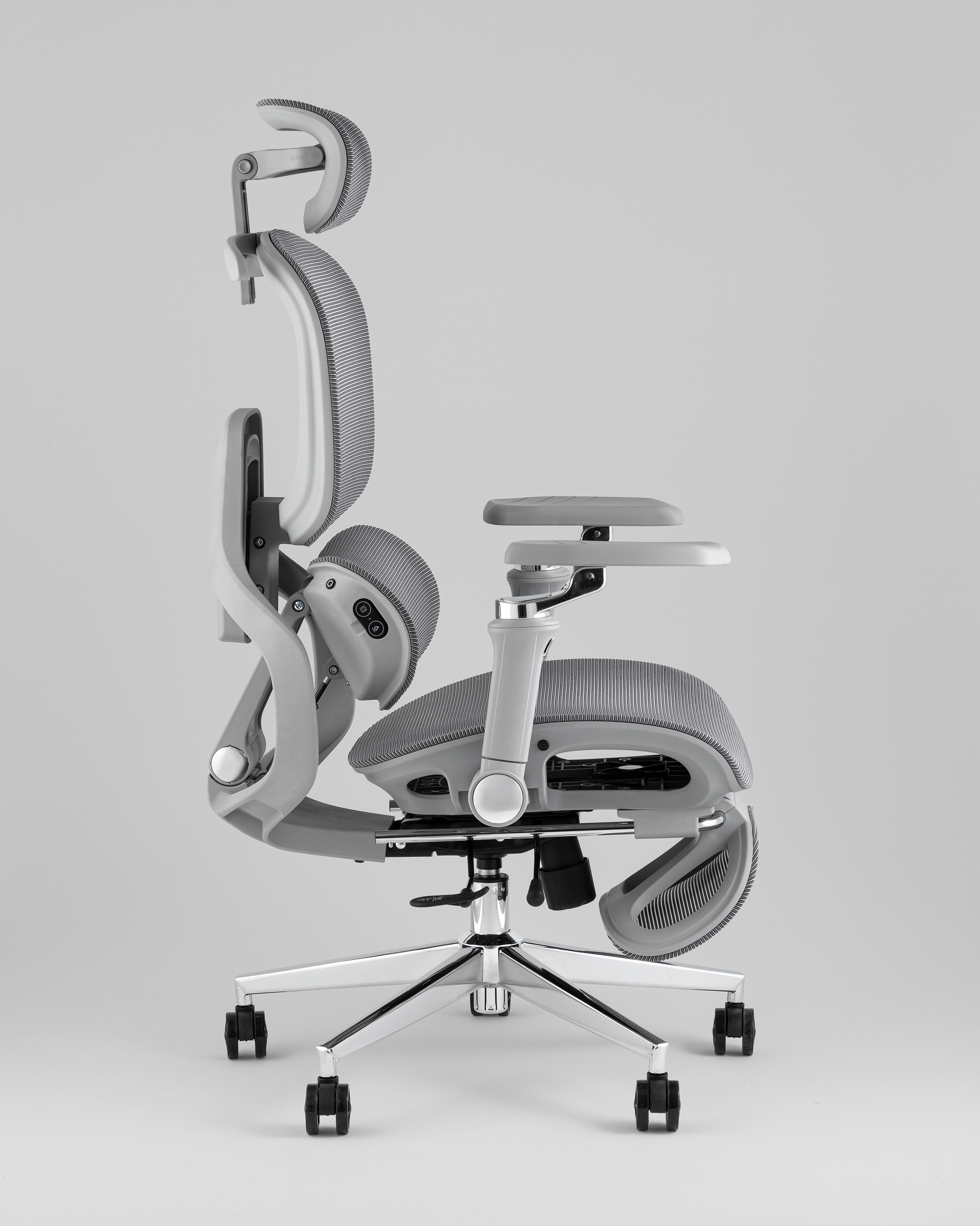 Кресло офисное TopChairs Prodigy с оттоманкой серый — изображение 4