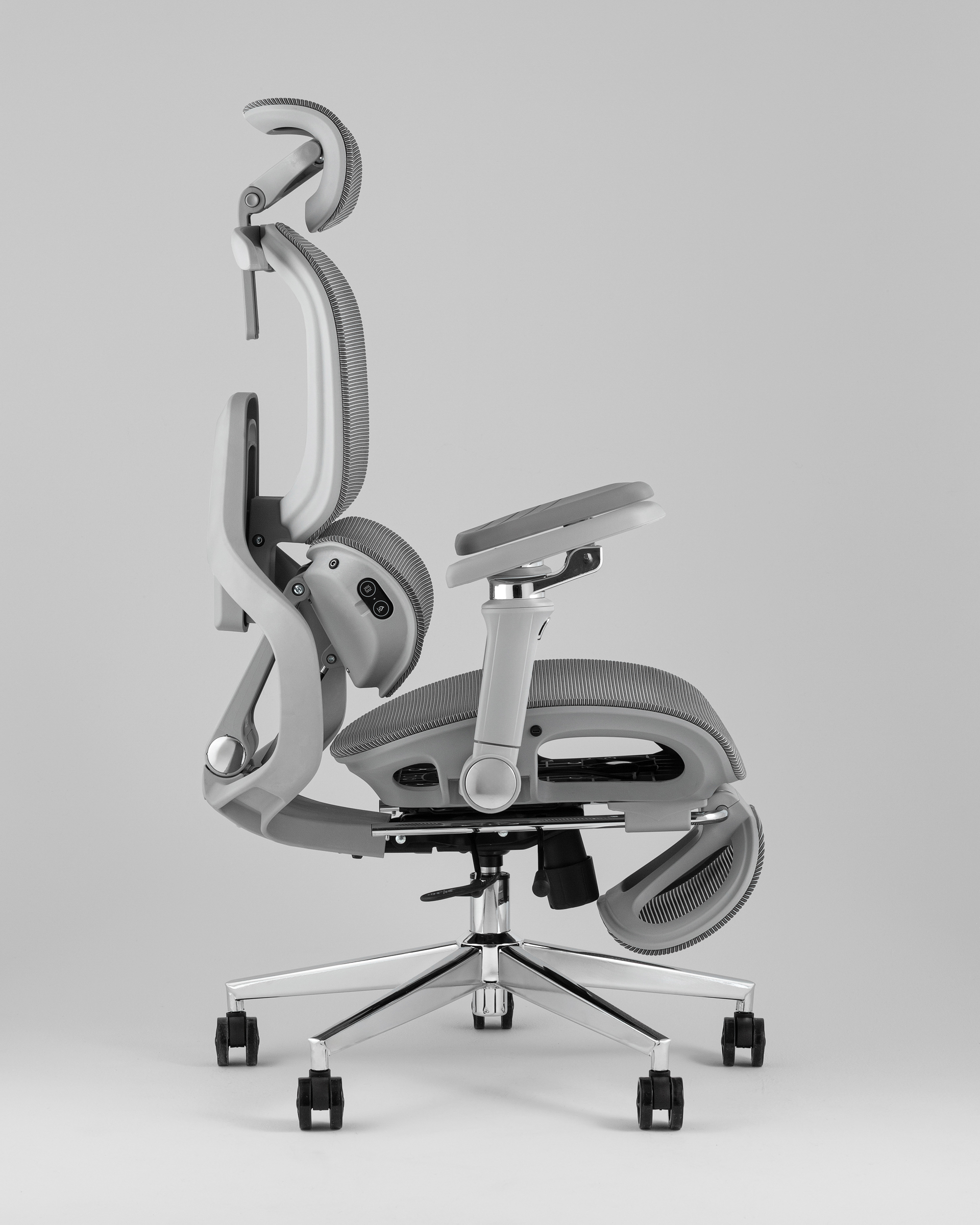 Кресло офисное TopChairs Prodigy с оттоманкой серый — изображение 7