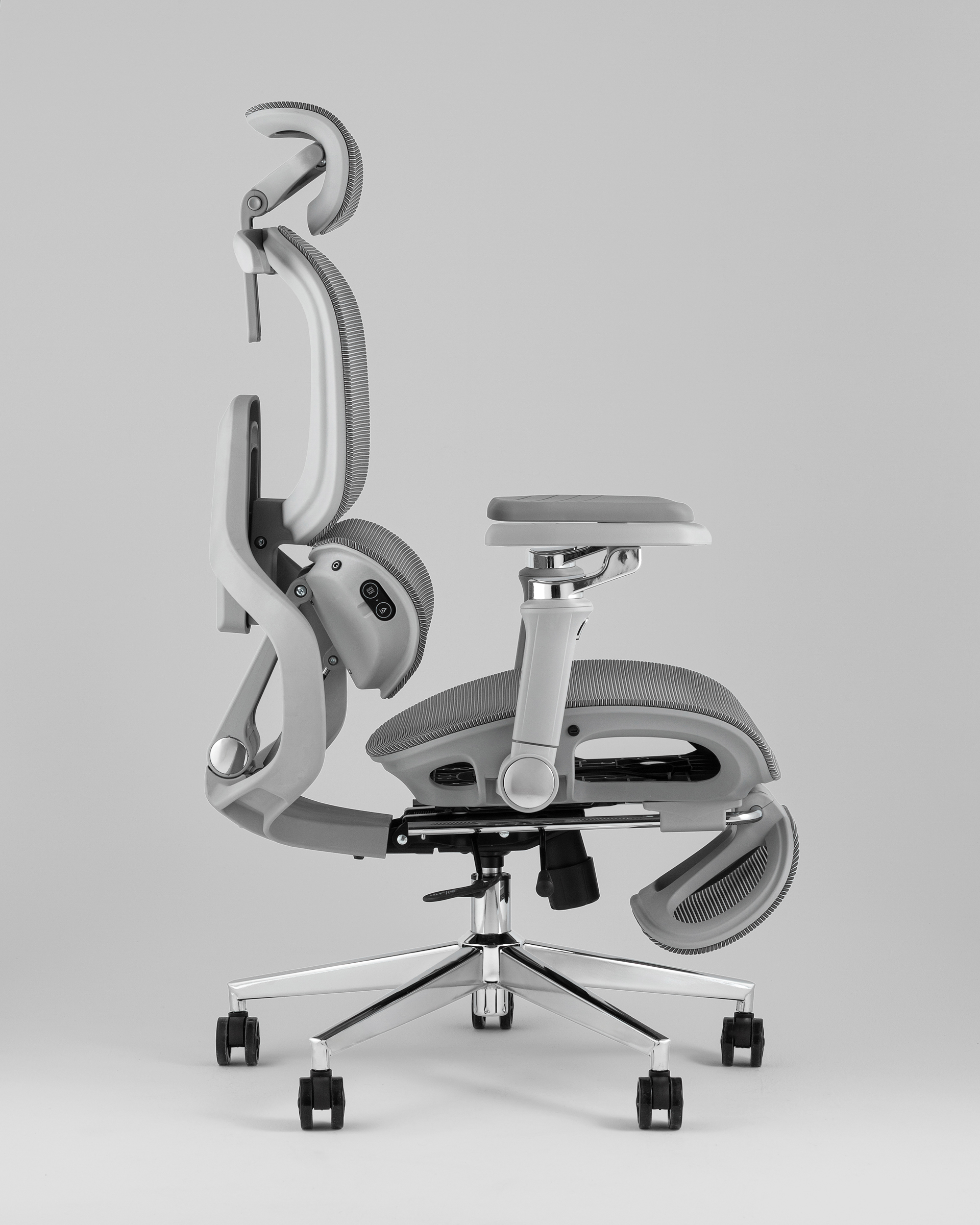 Кресло офисное TopChairs Prodigy с оттоманкой серый — изображение 8