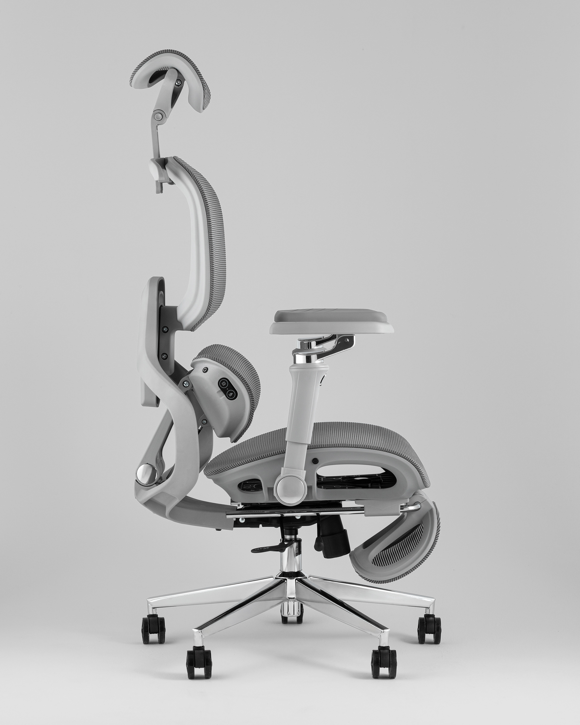 Кресло офисное TopChairs Prodigy с оттоманкой серый — изображение 9