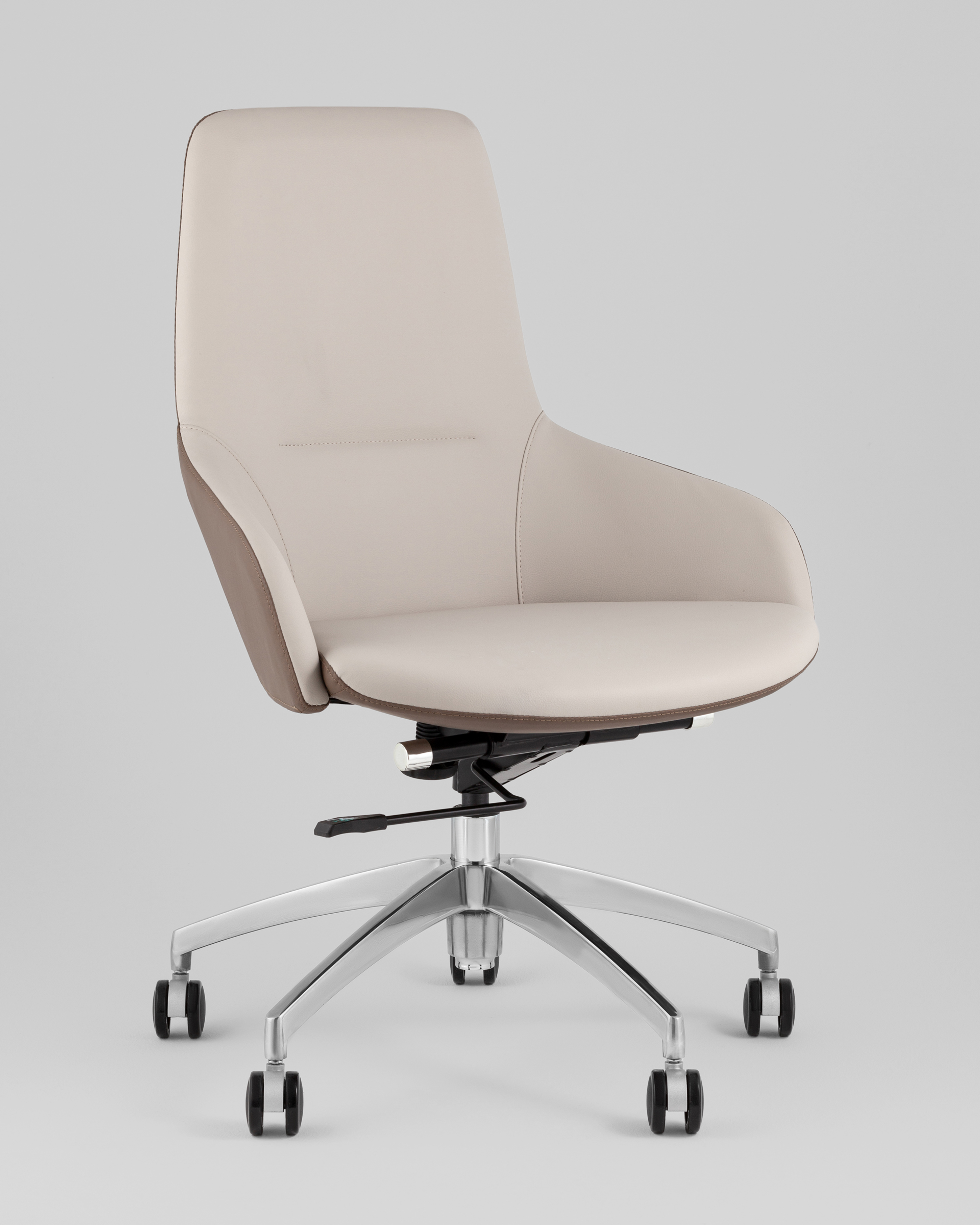 Кресло офисное TopChairs Soulo светло-серый, коричневый — изображение 2