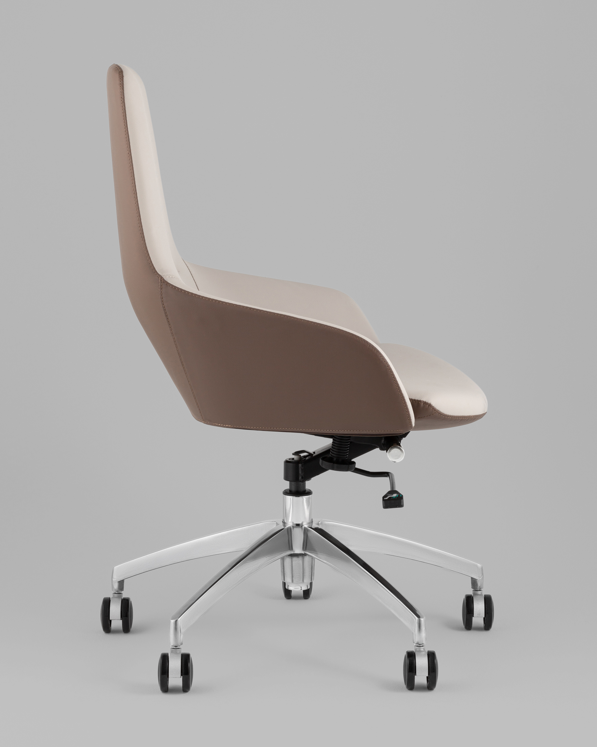 Кресло офисное TopChairs Soulo светло-серый, коричневый — изображение 6