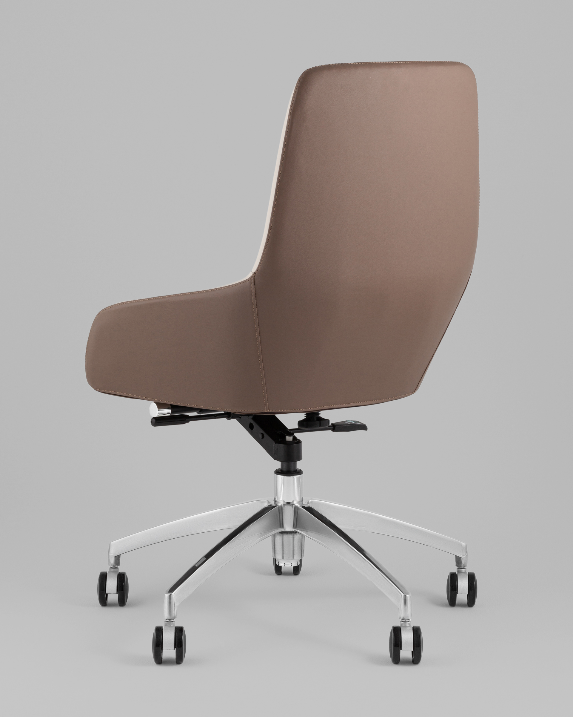 Кресло офисное TopChairs Soulo светло-серый, коричневый — изображение 8