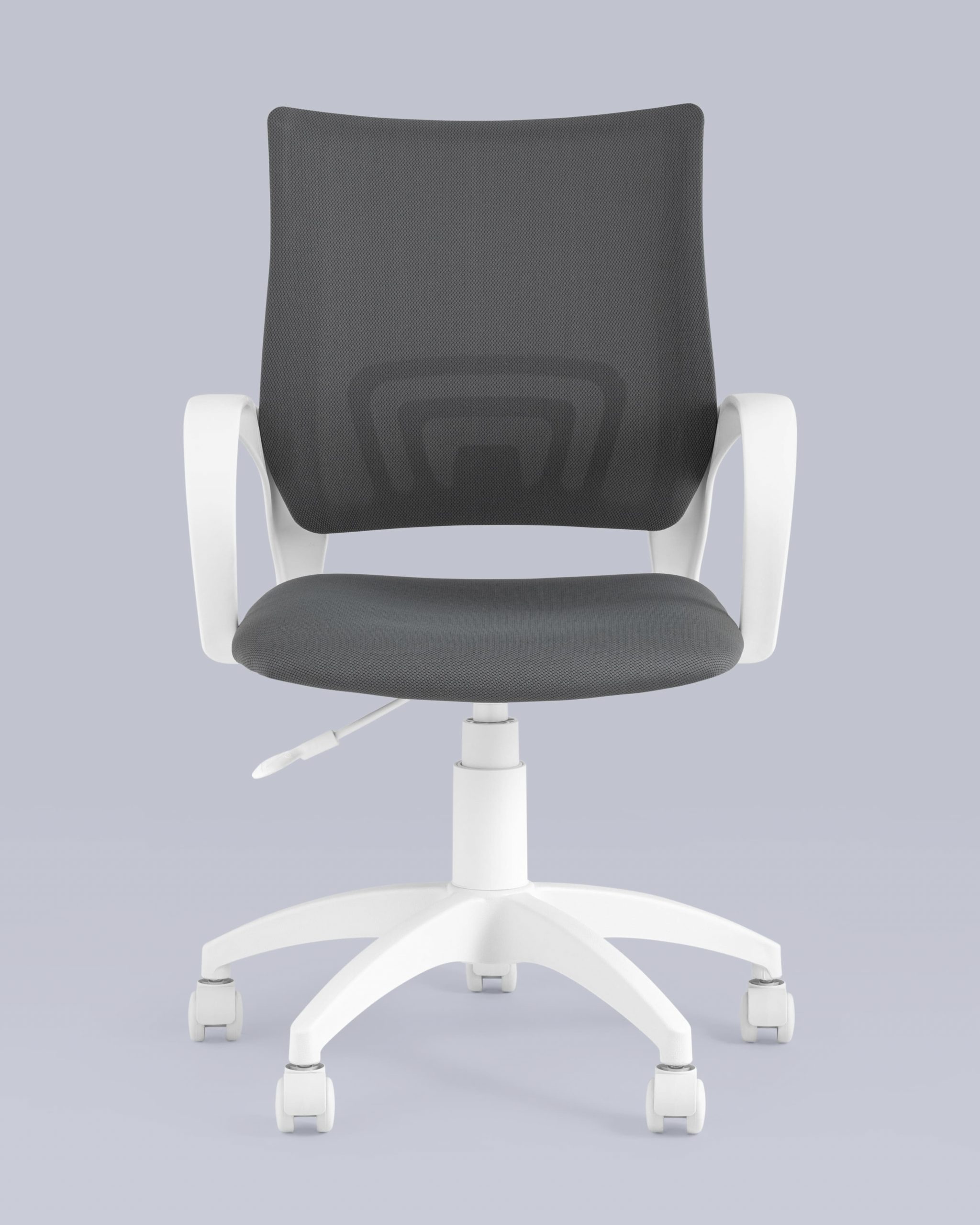 Кресло офисное Topchairs ST-BASIC-W серая ткань крестовина белый пластик — изображение 4