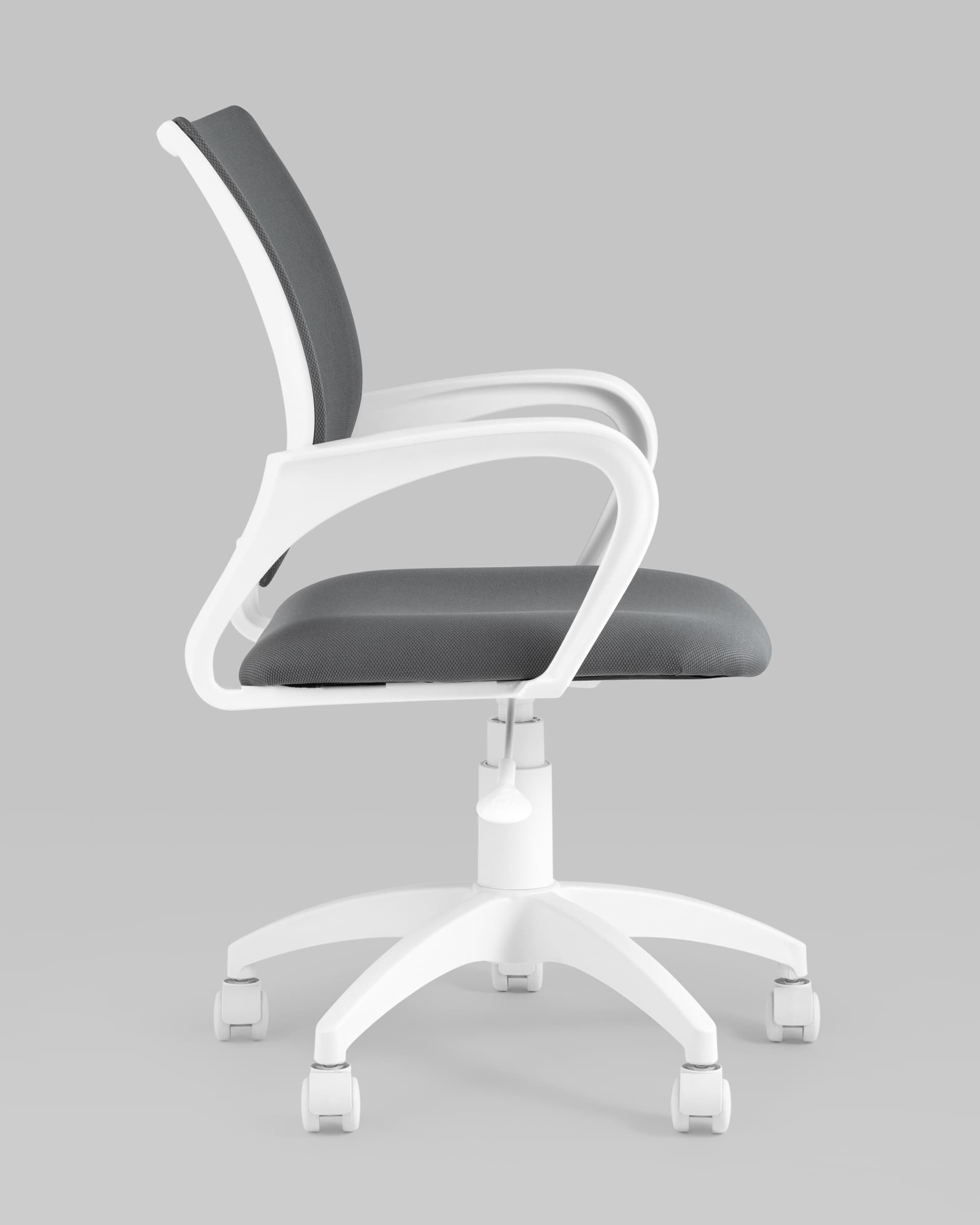 Кресло офисное Topchairs ST-BASIC-W серая ткань крестовина белый пластик — изображение 5