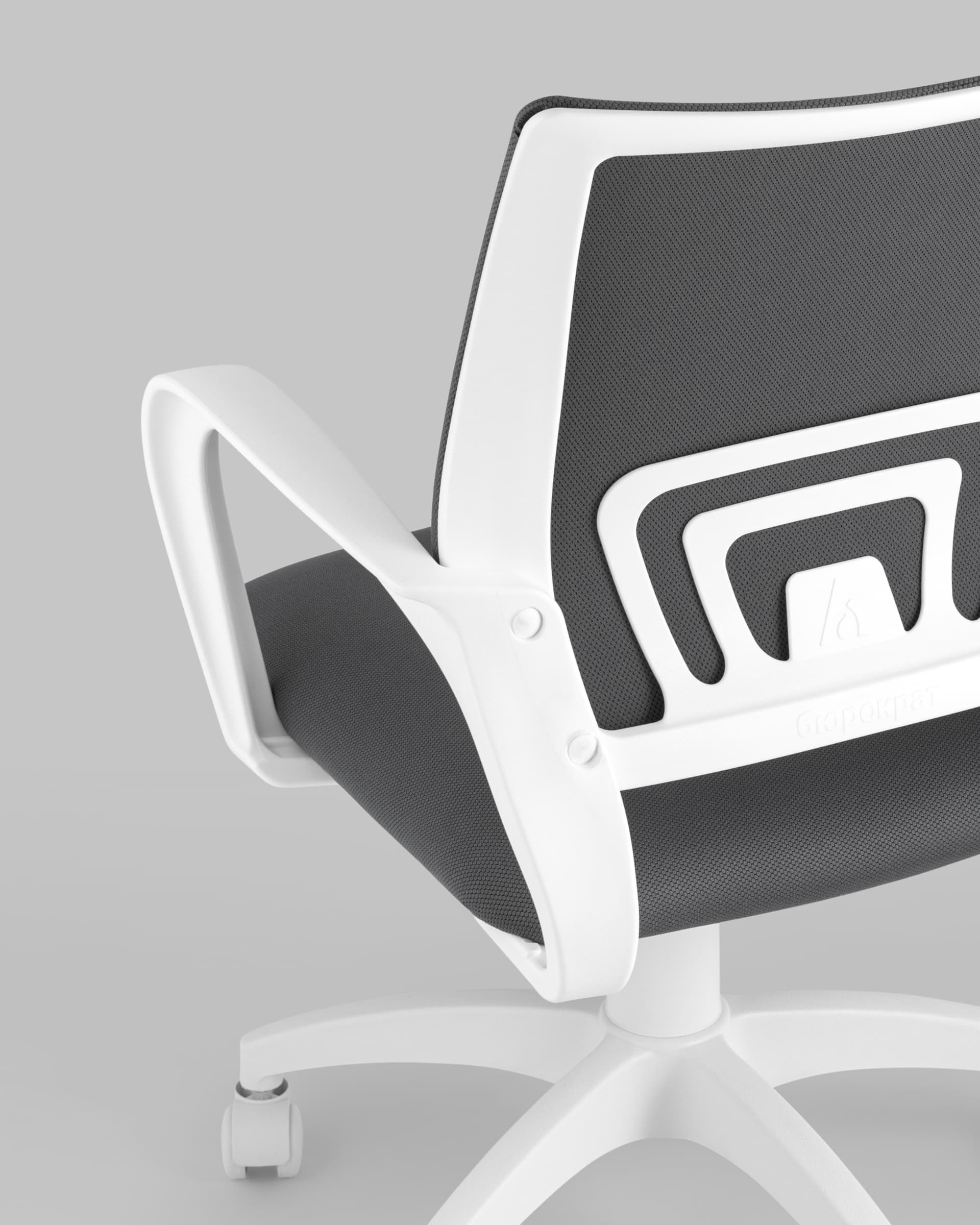 Кресло офисное Topchairs ST-BASIC-W серая ткань крестовина белый пластик — изображение 8