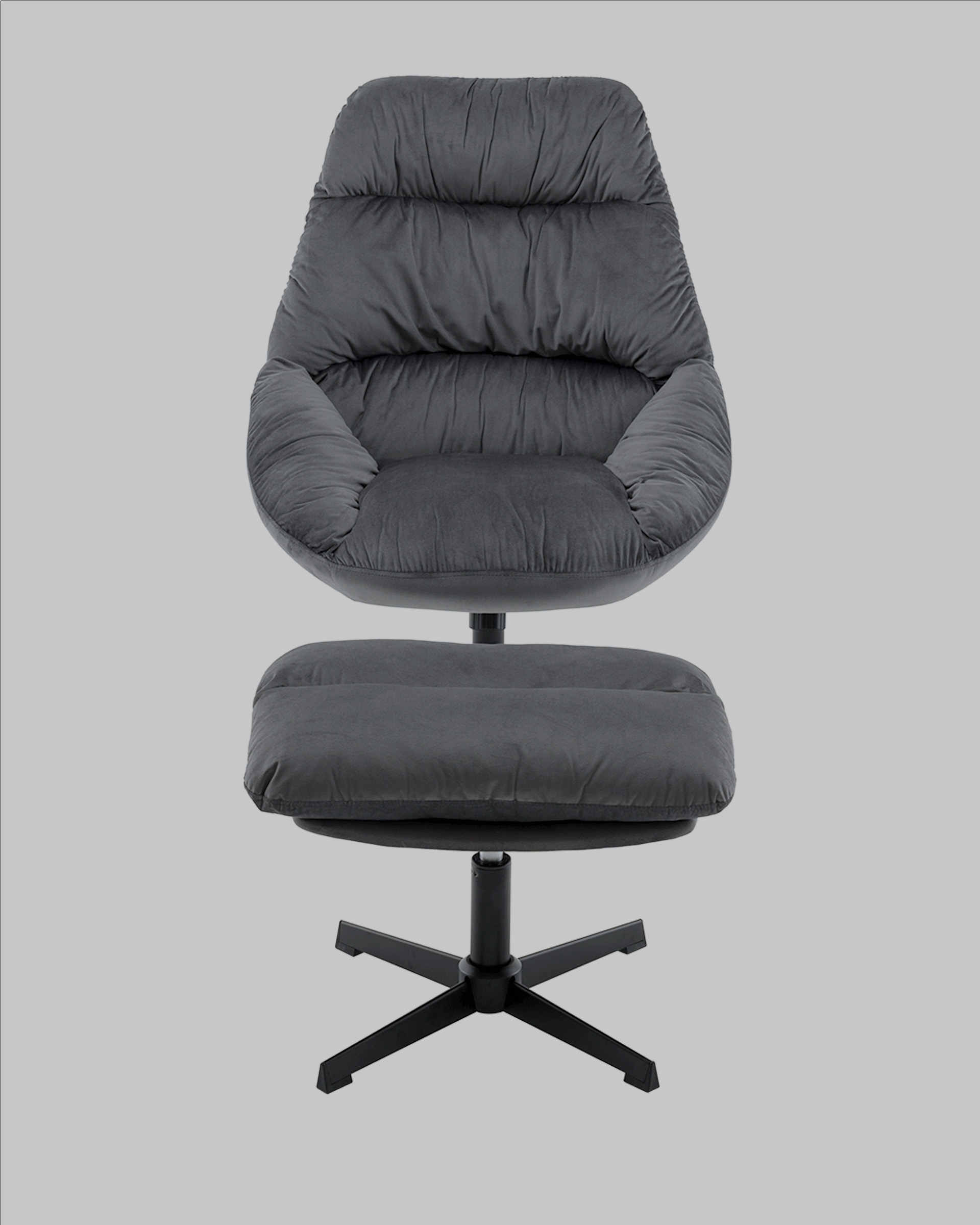 Кресло Оррелл серый с оттоманкой — изображение 3