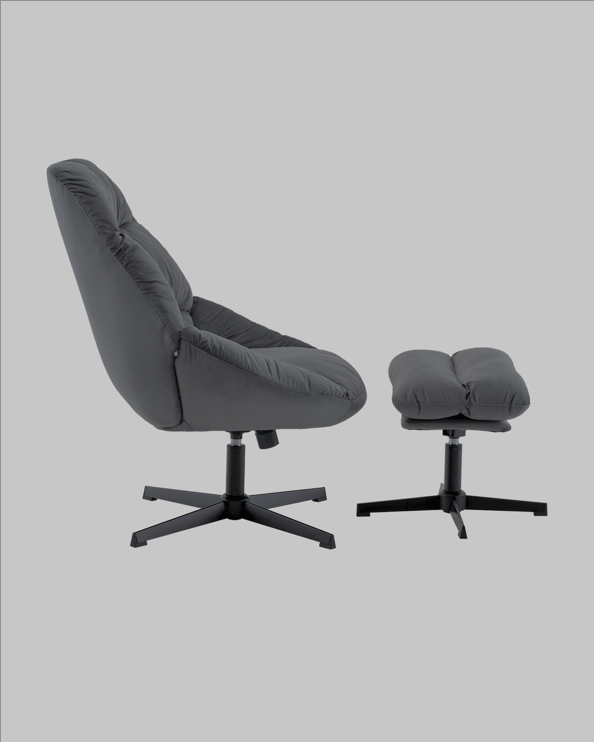 Кресло Оррелл серый с оттоманкой — изображение 4