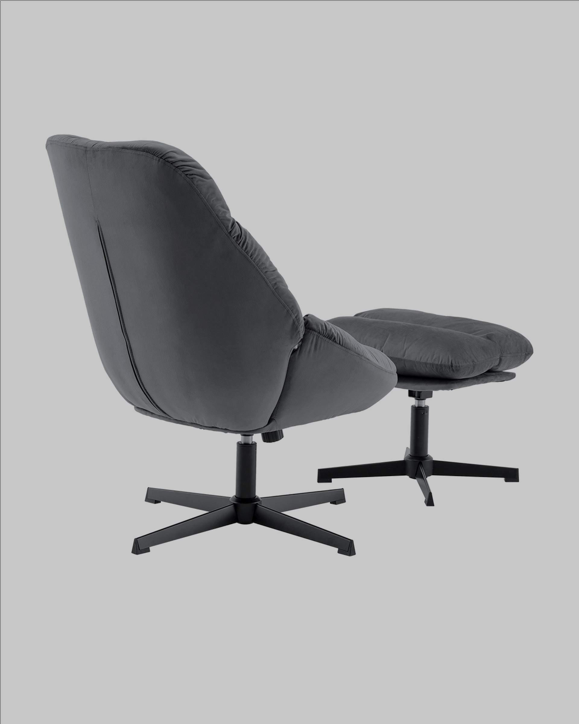 Кресло Оррелл серый с оттоманкой — изображение 5