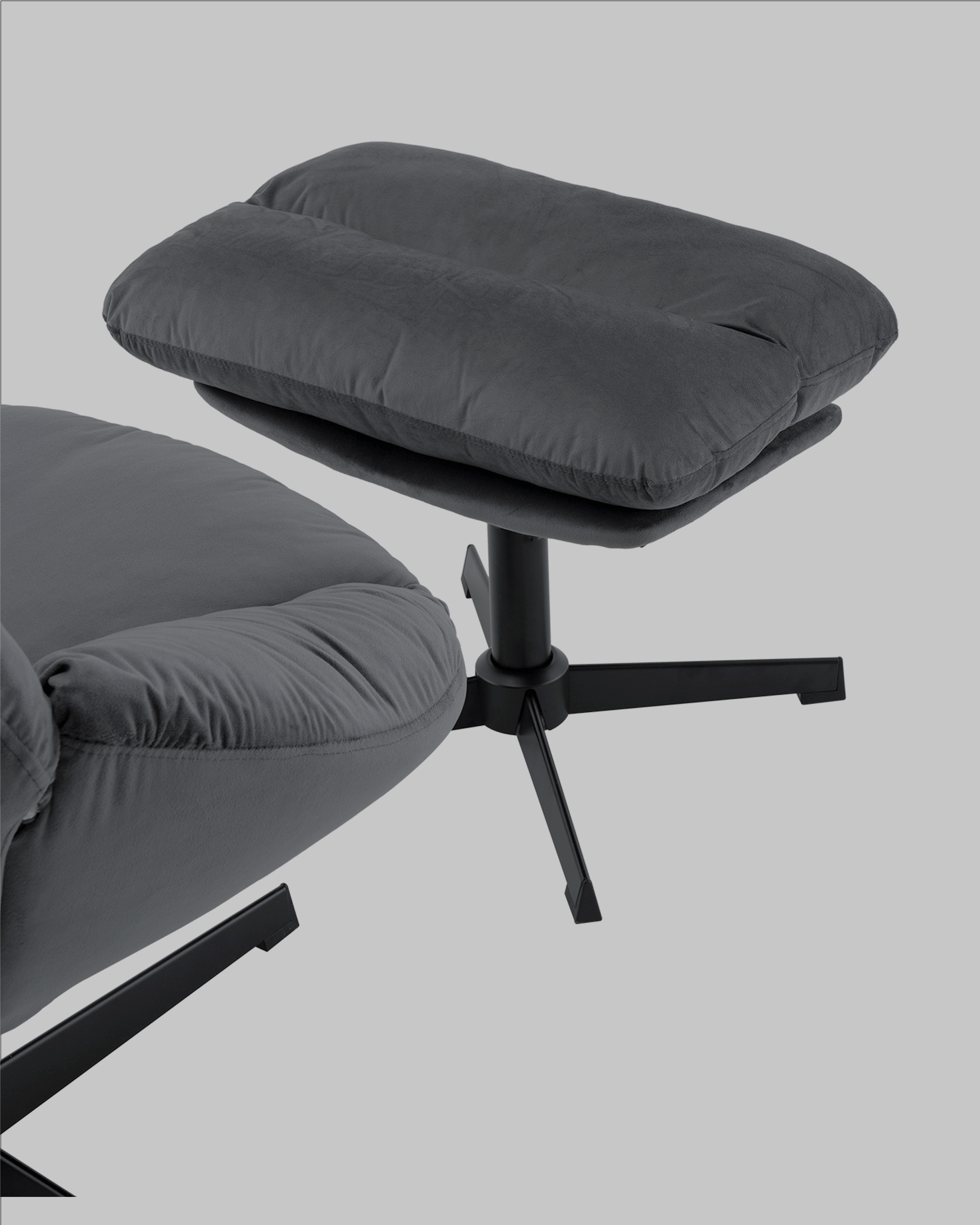 Кресло Оррелл серый с оттоманкой — изображение 7