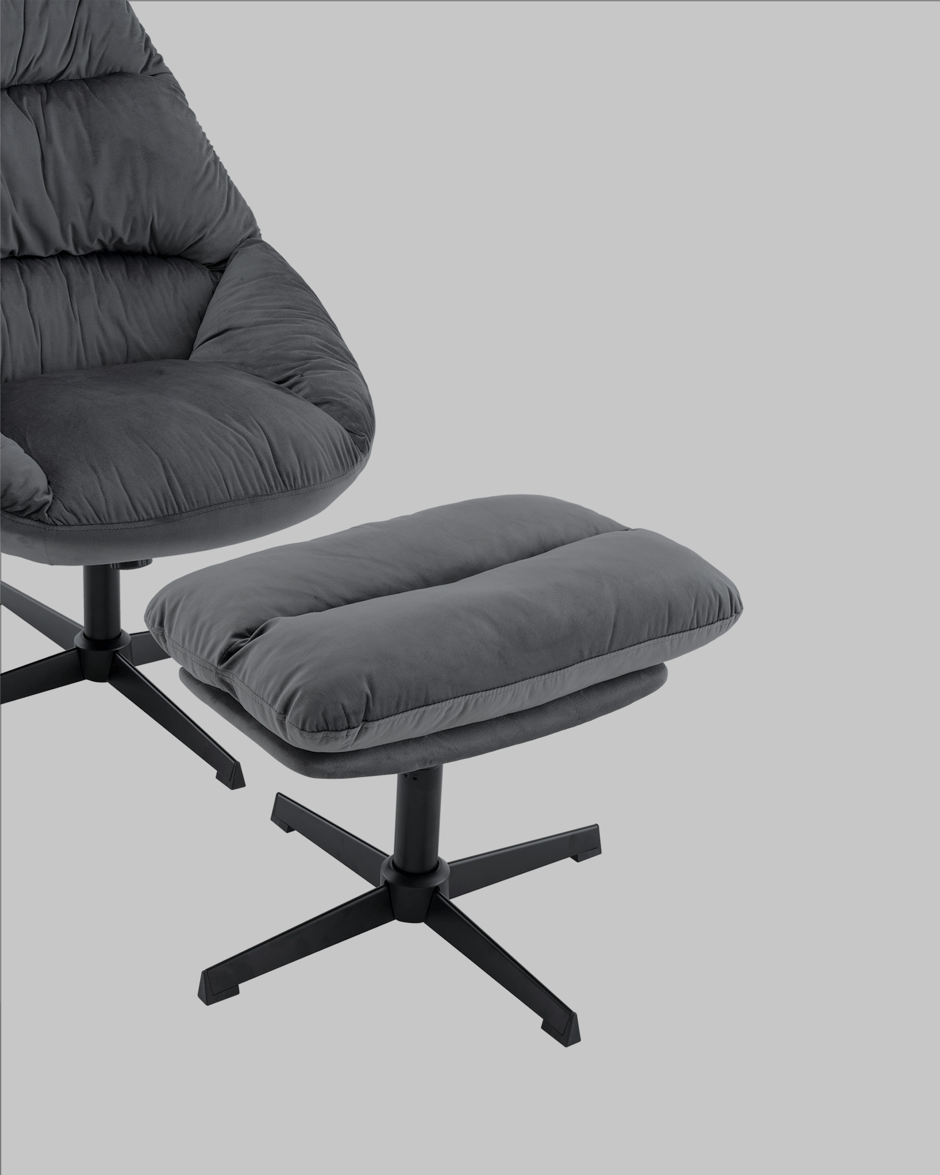 Кресло Оррелл серый с оттоманкой — изображение 6