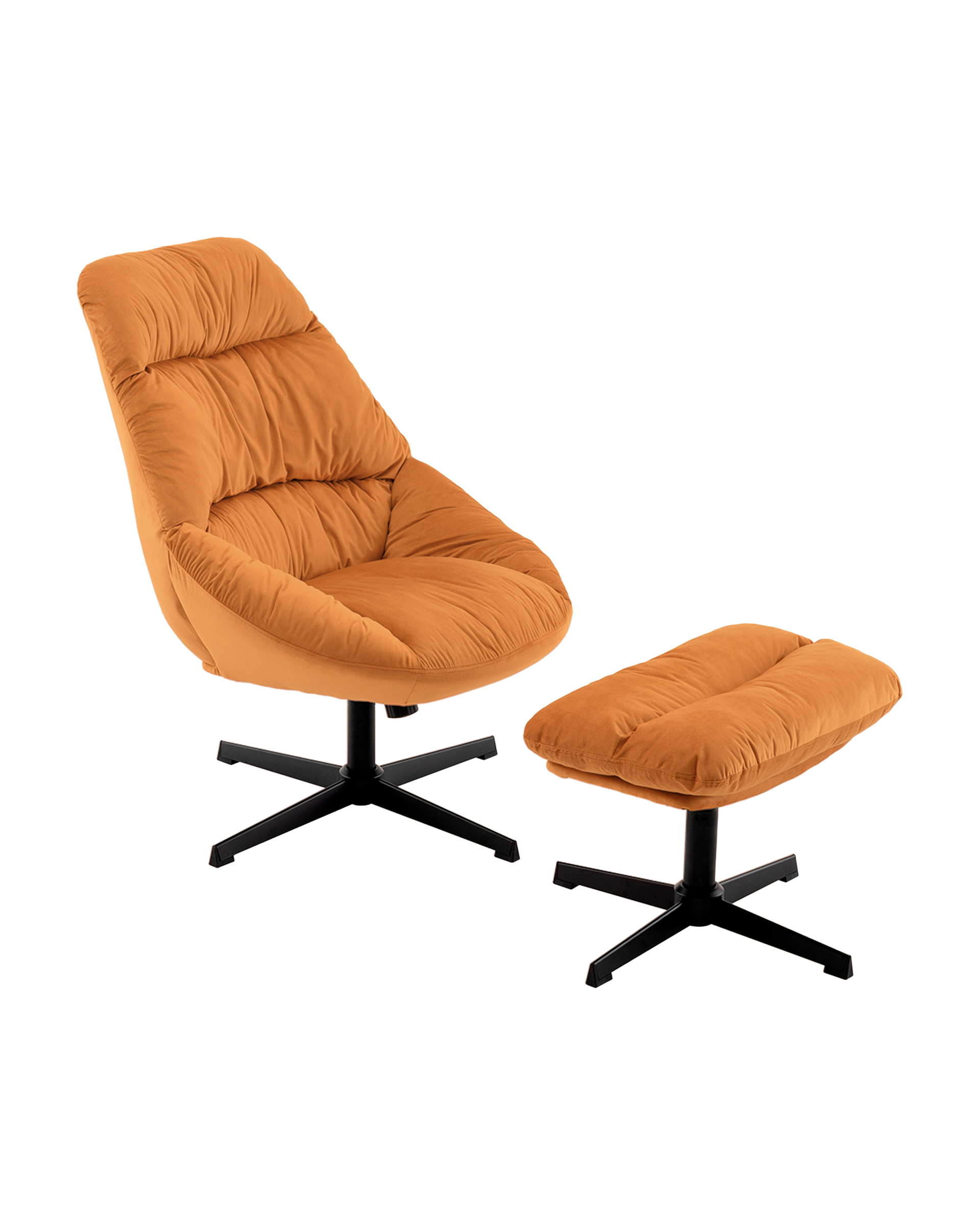 Кресло Оррелл терракотовый с оттоманкой