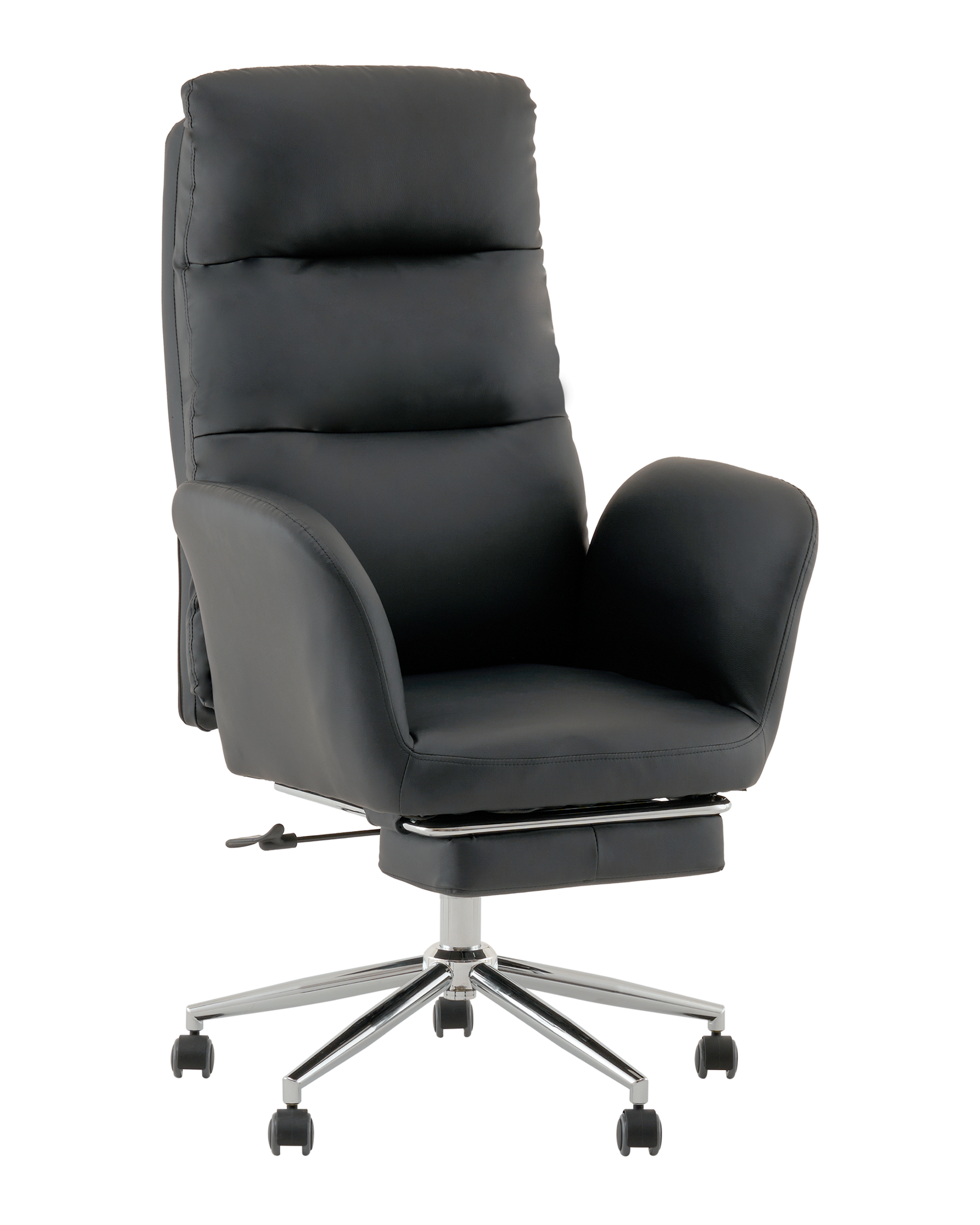 Кресло руководителя TopChairs Solid с оттоманкой черный