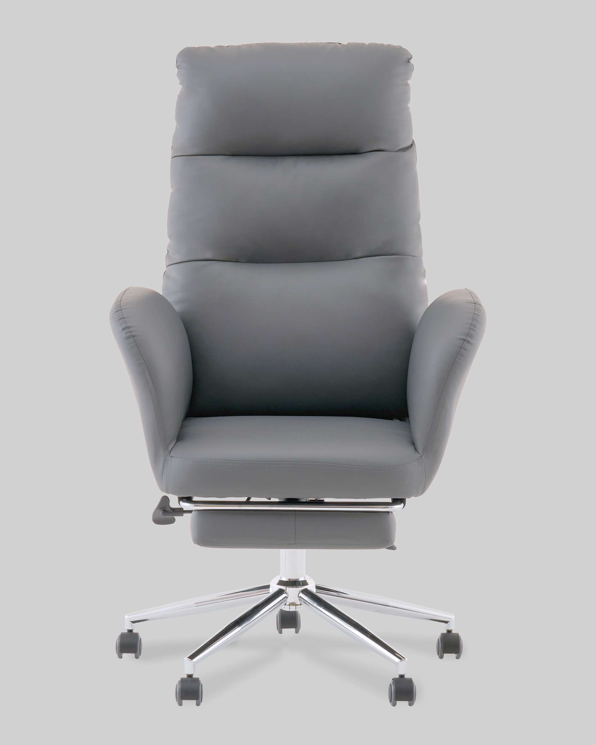 Кресло руководителя TopChairs Solid с оттоманкой серый — изображение 6