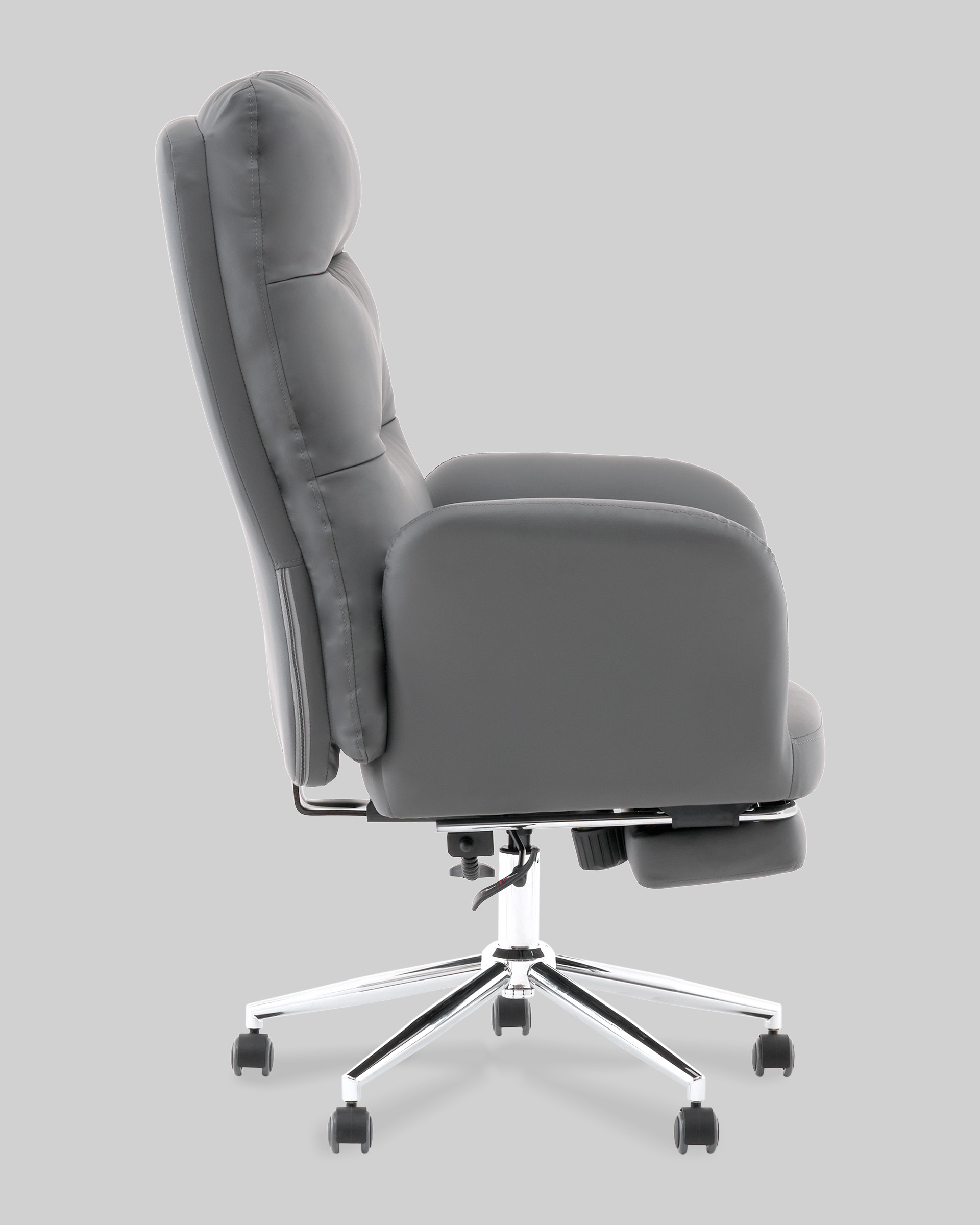 Кресло руководителя TopChairs Solid с оттоманкой серый — изображение 7