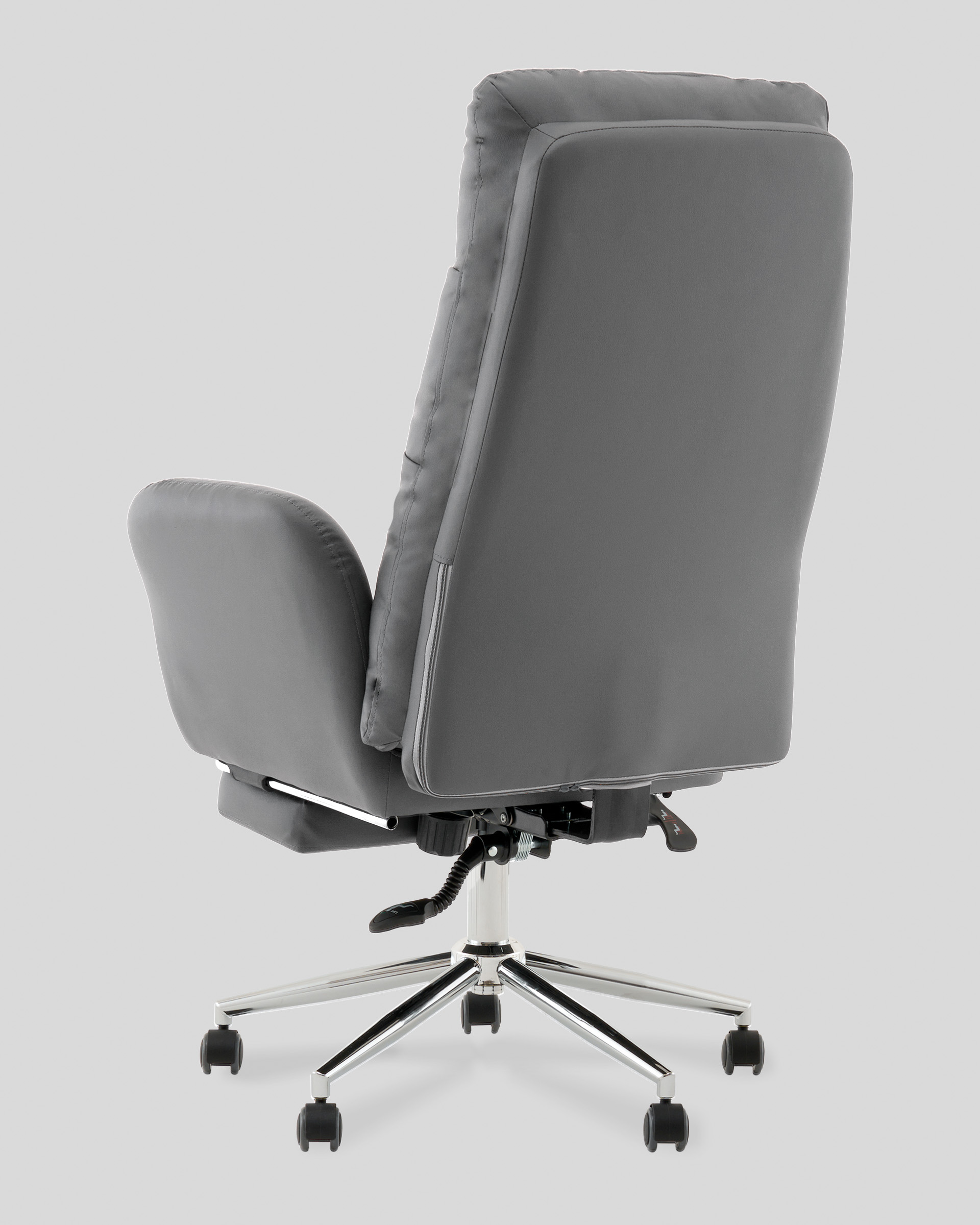 Кресло руководителя TopChairs Solid с оттоманкой серый — изображение 9