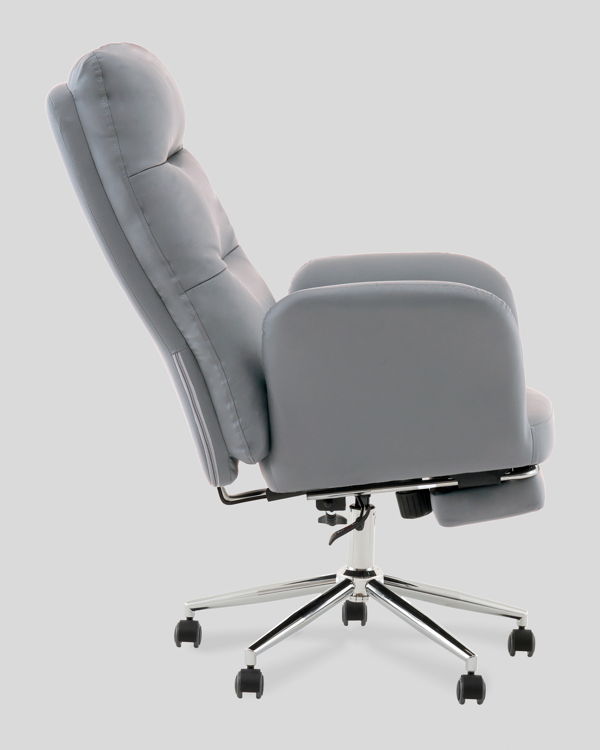 Кресло руководителя TopChairs Solid с оттоманкой серый — изображение 10