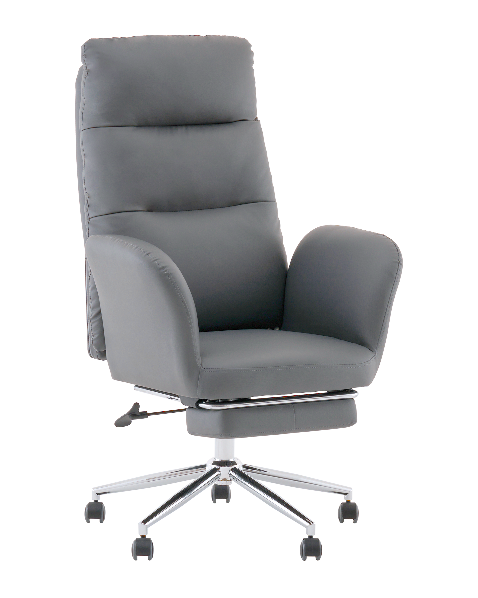 Кресло руководителя TopChairs Solid с оттоманкой серый
