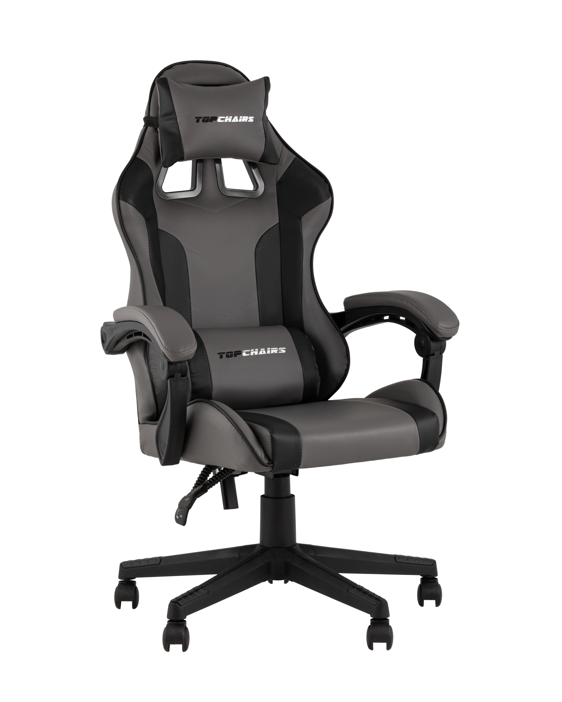 Кресло спортивное TopChairs Commander серо-черный