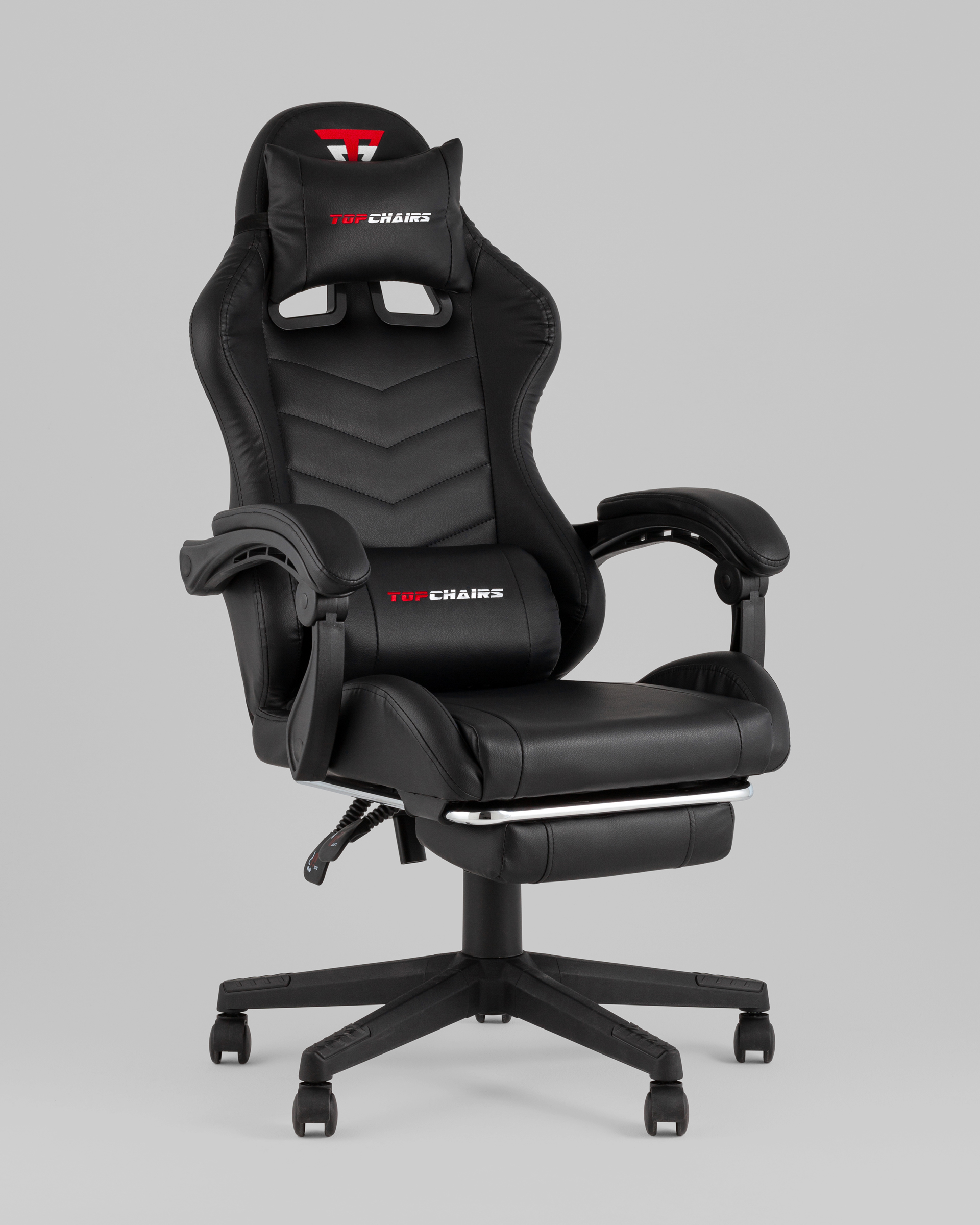 Кресло спортивное TopChairs Prophet с оттоманкой черный — изображение 2