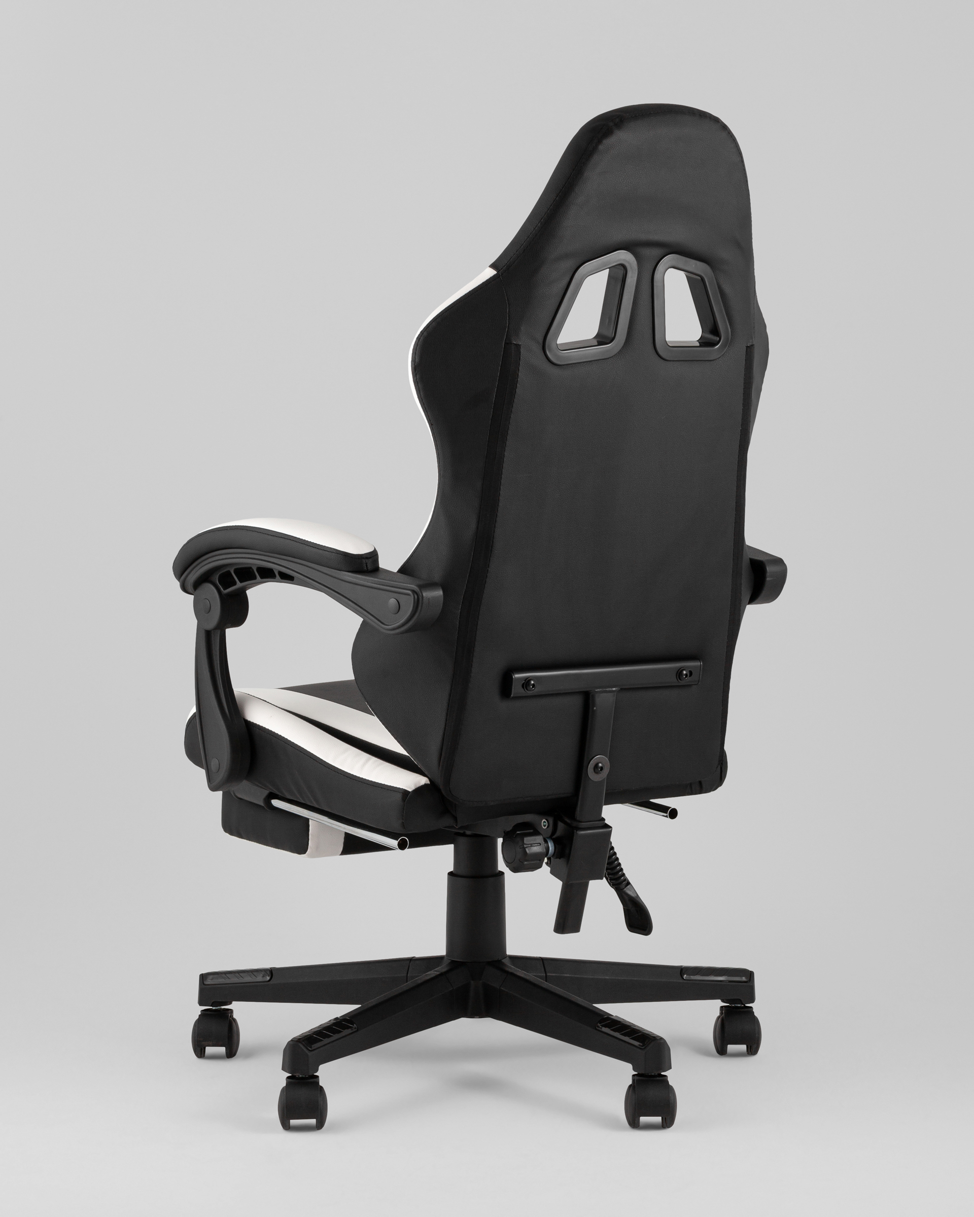 Кресло спортивное TopChairs Prophet с оттоманкой черно-белый — изображение 9