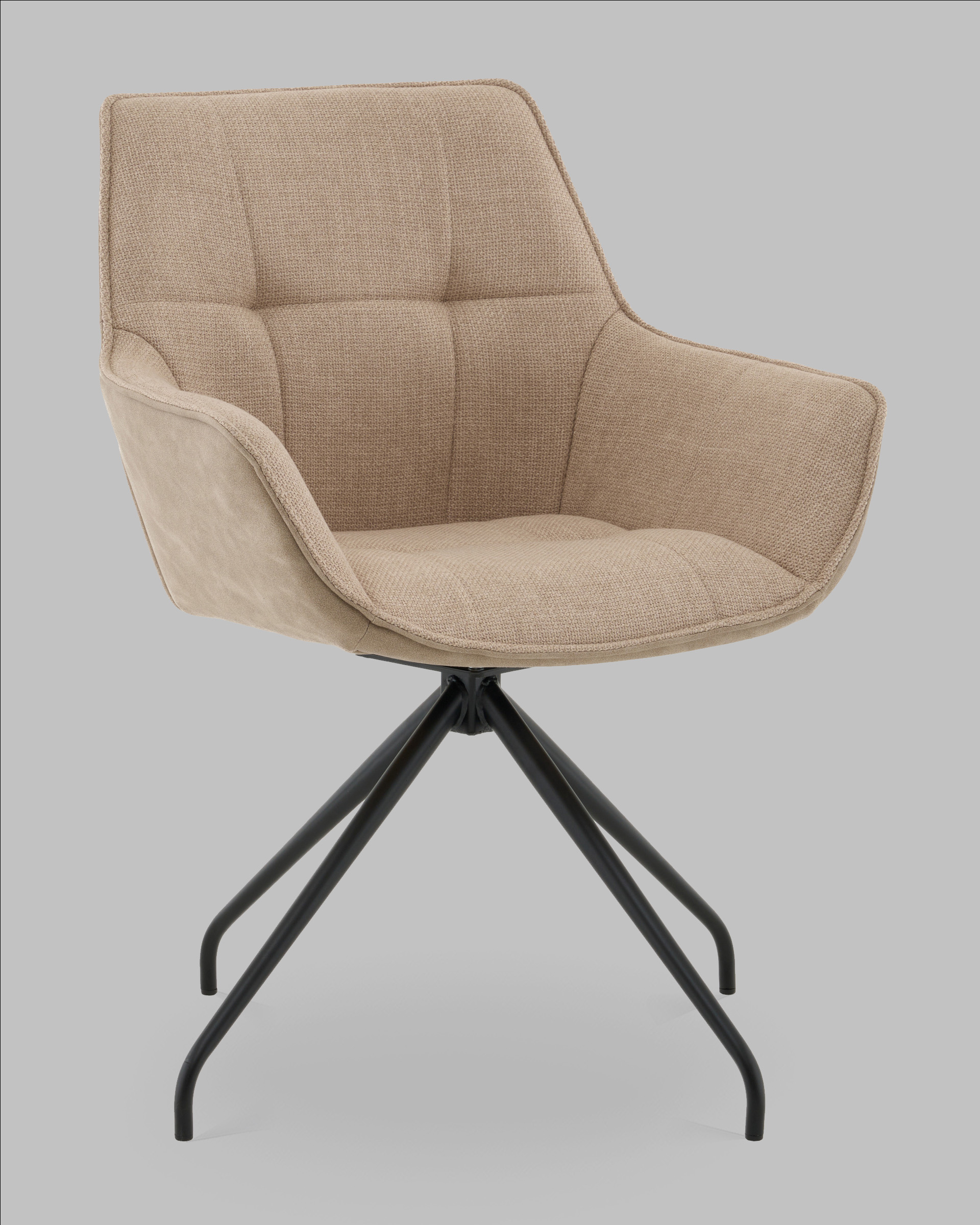 Кресло вращающееся Кимберли рогожка/замша бежевый — изображение 2