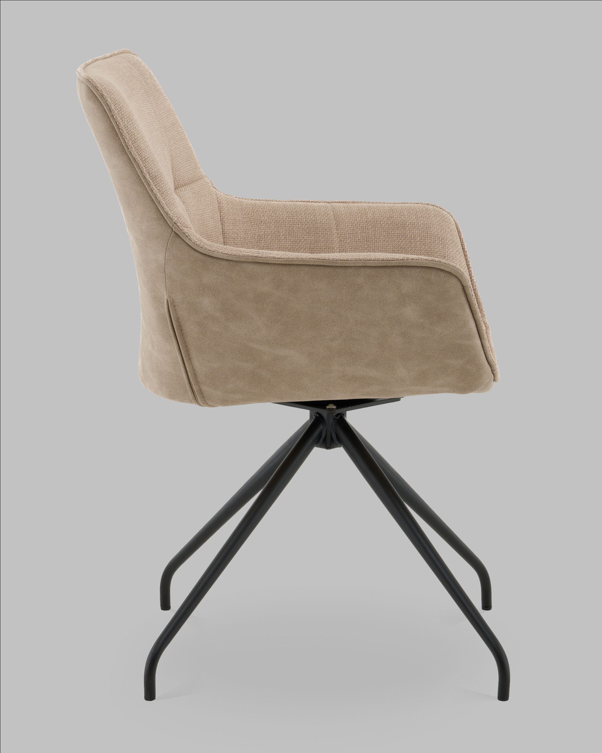 Кресло вращающееся Кимберли рогожка/замша бежевый — изображение 4