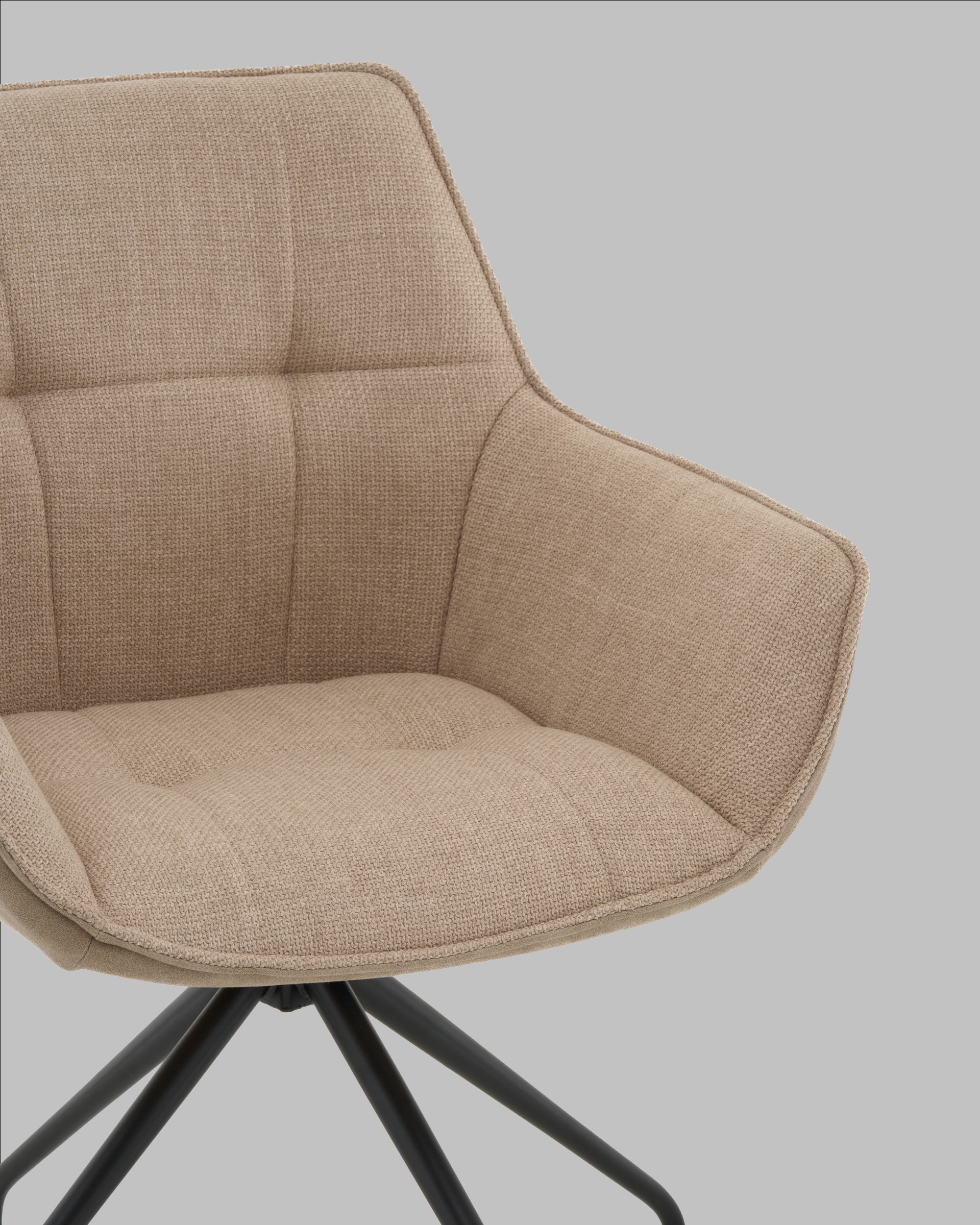 Кресло вращающееся Кимберли рогожка/замша бежевый — изображение 8