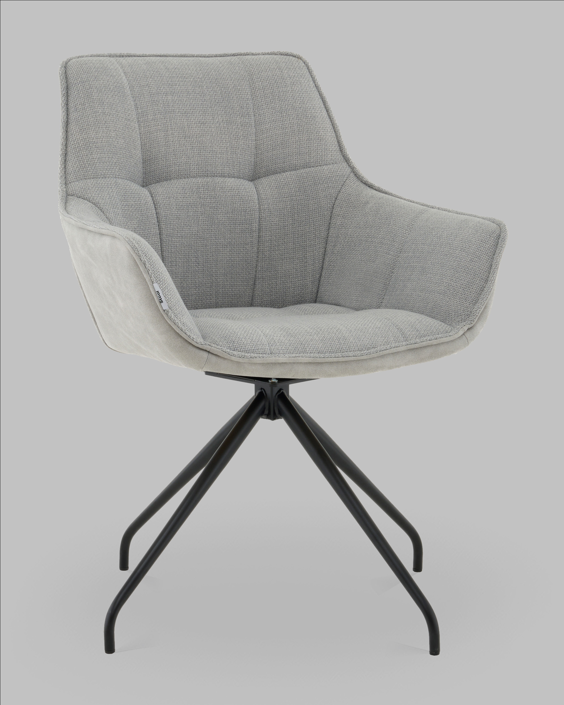 Кресло вращающееся Кимберли рогожка/замша серый — изображение 2