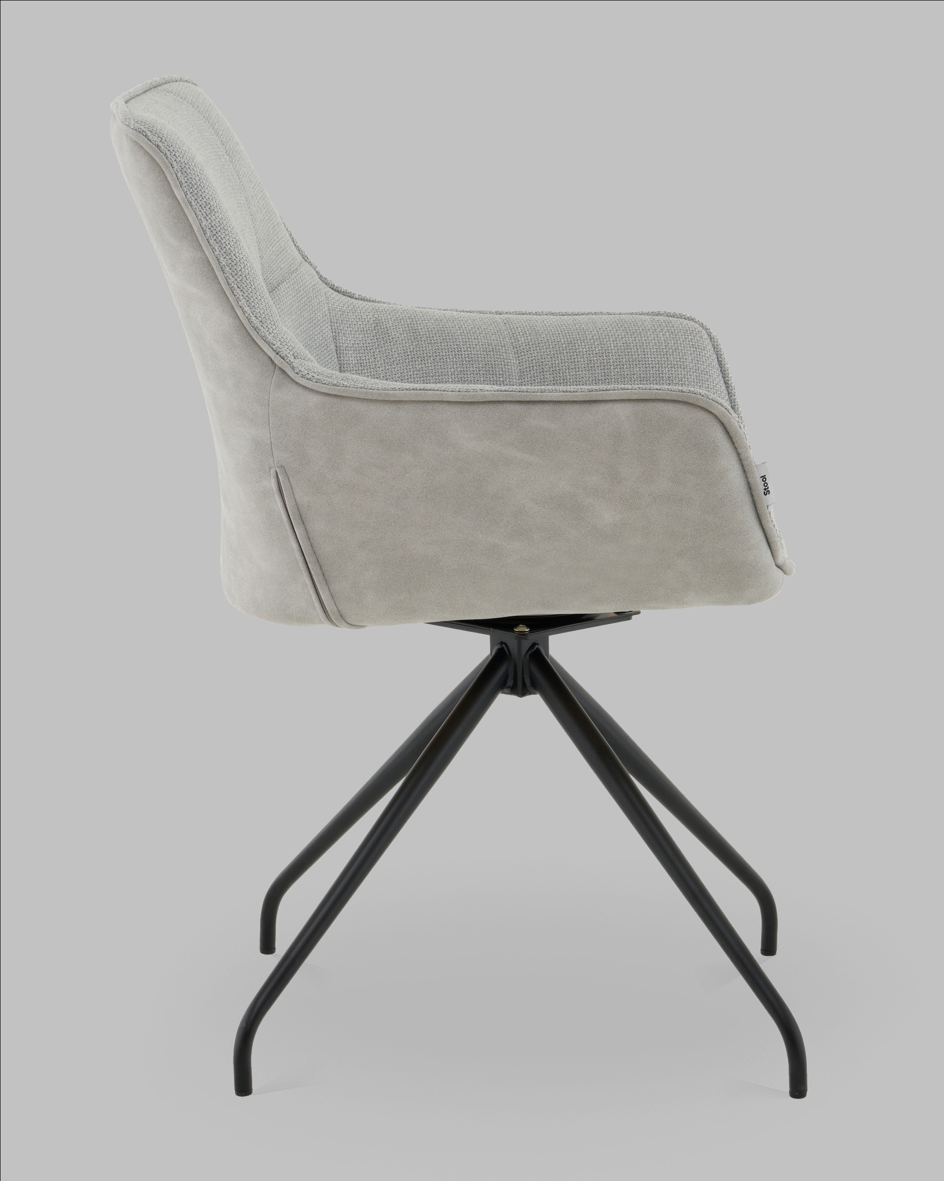 Кресло вращающееся Кимберли рогожка/замша серый — изображение 4