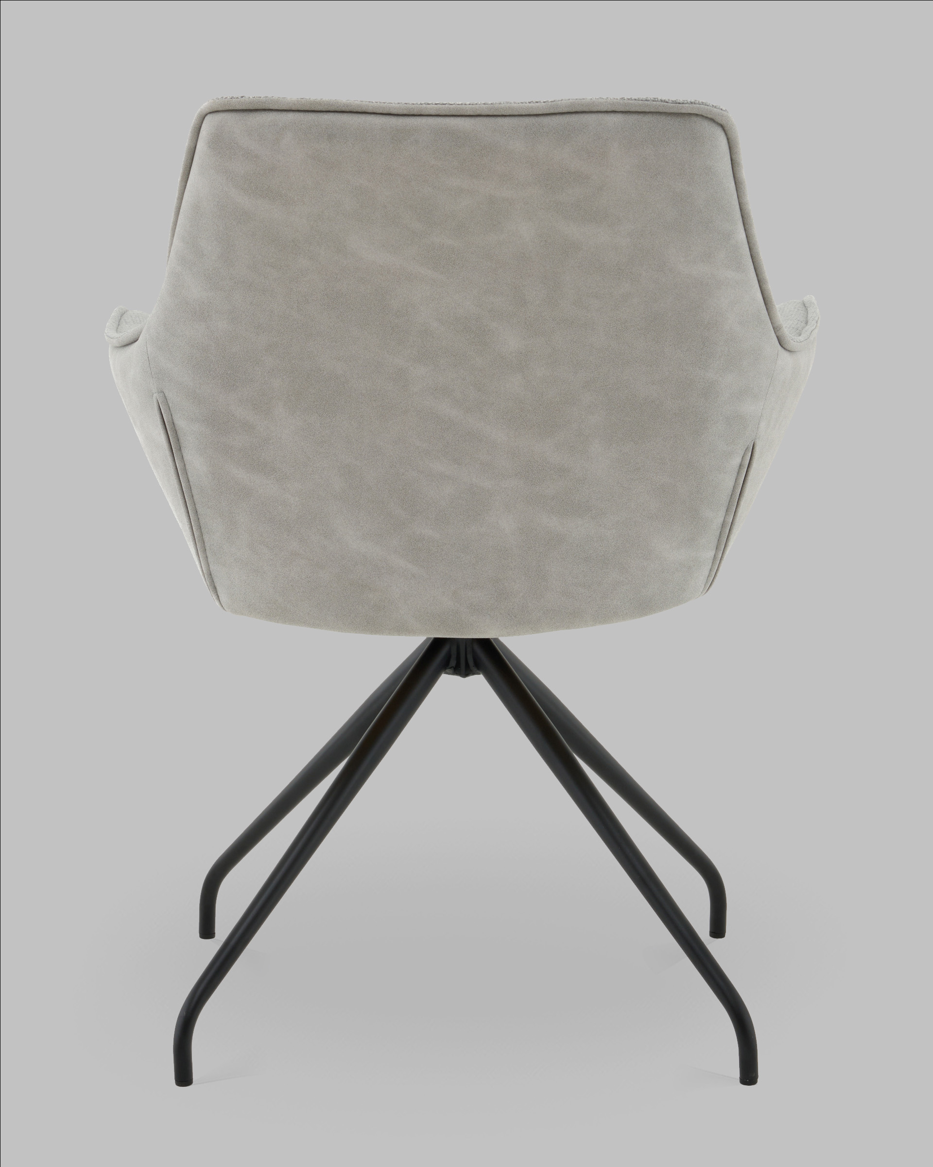 Кресло вращающееся Кимберли рогожка/замша серый — изображение 5