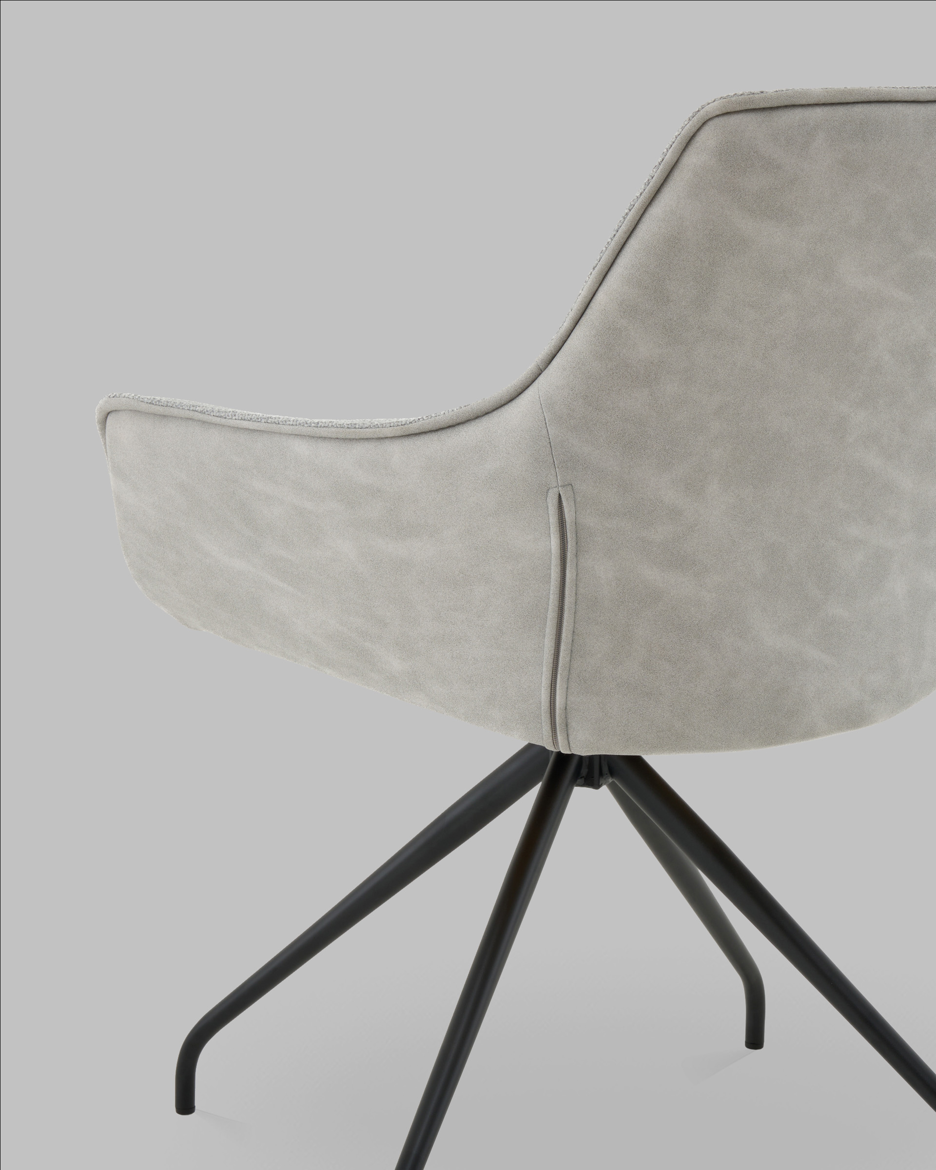 Кресло вращающееся Кимберли рогожка/замша серый — изображение 7