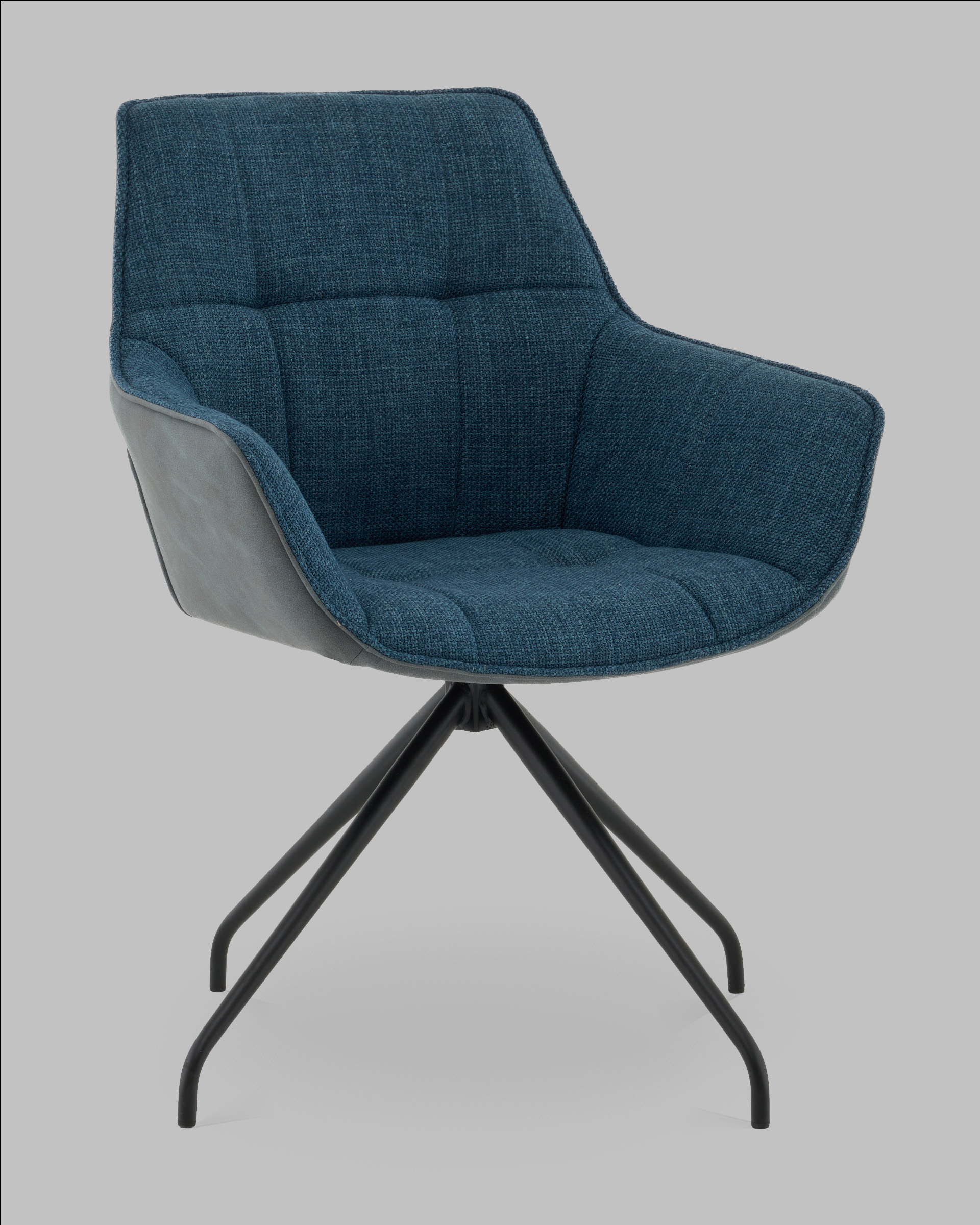 Кресло вращающееся Кимберли рогожка/замша синий — изображение 2