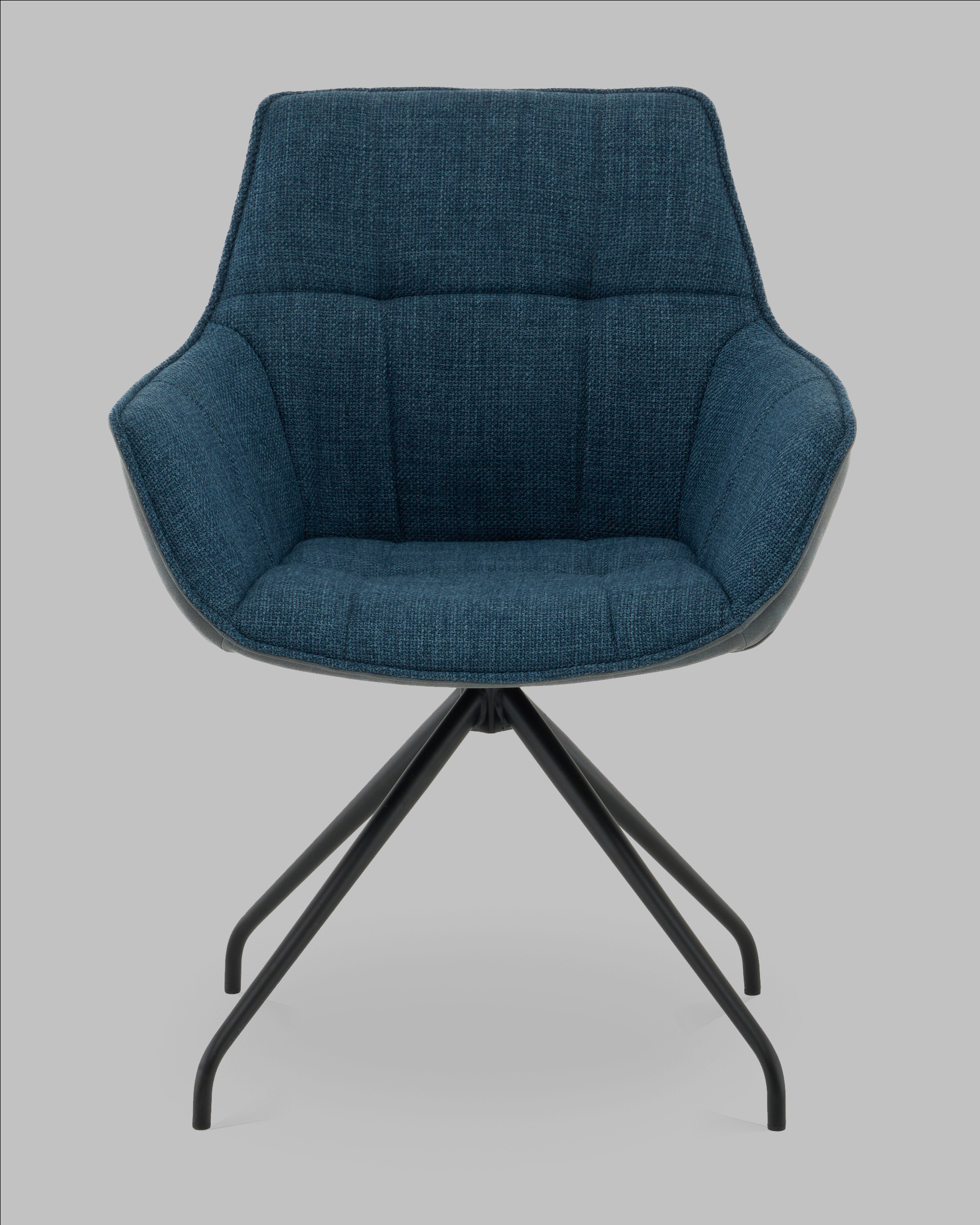 Кресло вращающееся Кимберли рогожка/замша синий — изображение 3