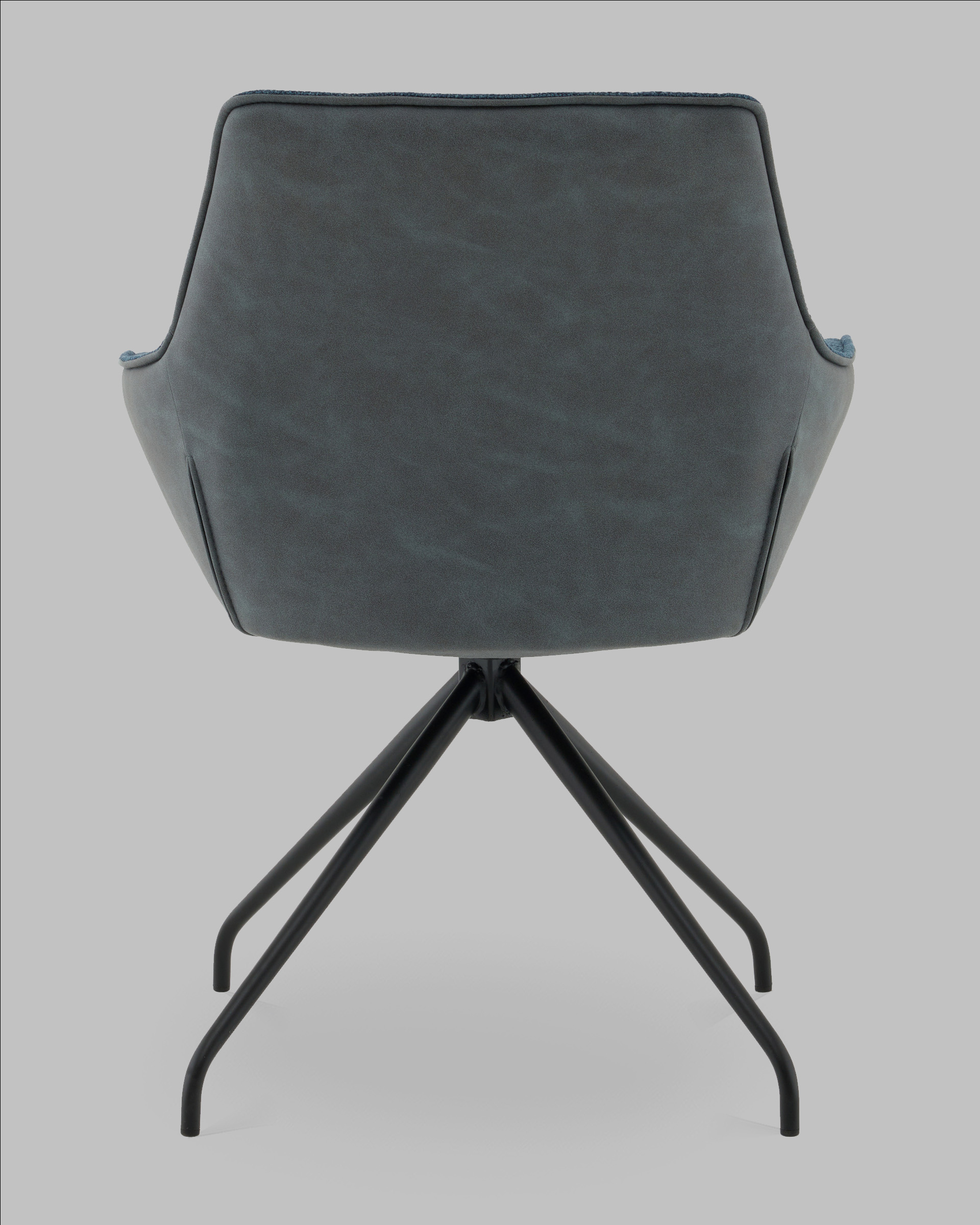 Кресло вращающееся Кимберли рогожка/замша синий — изображение 5