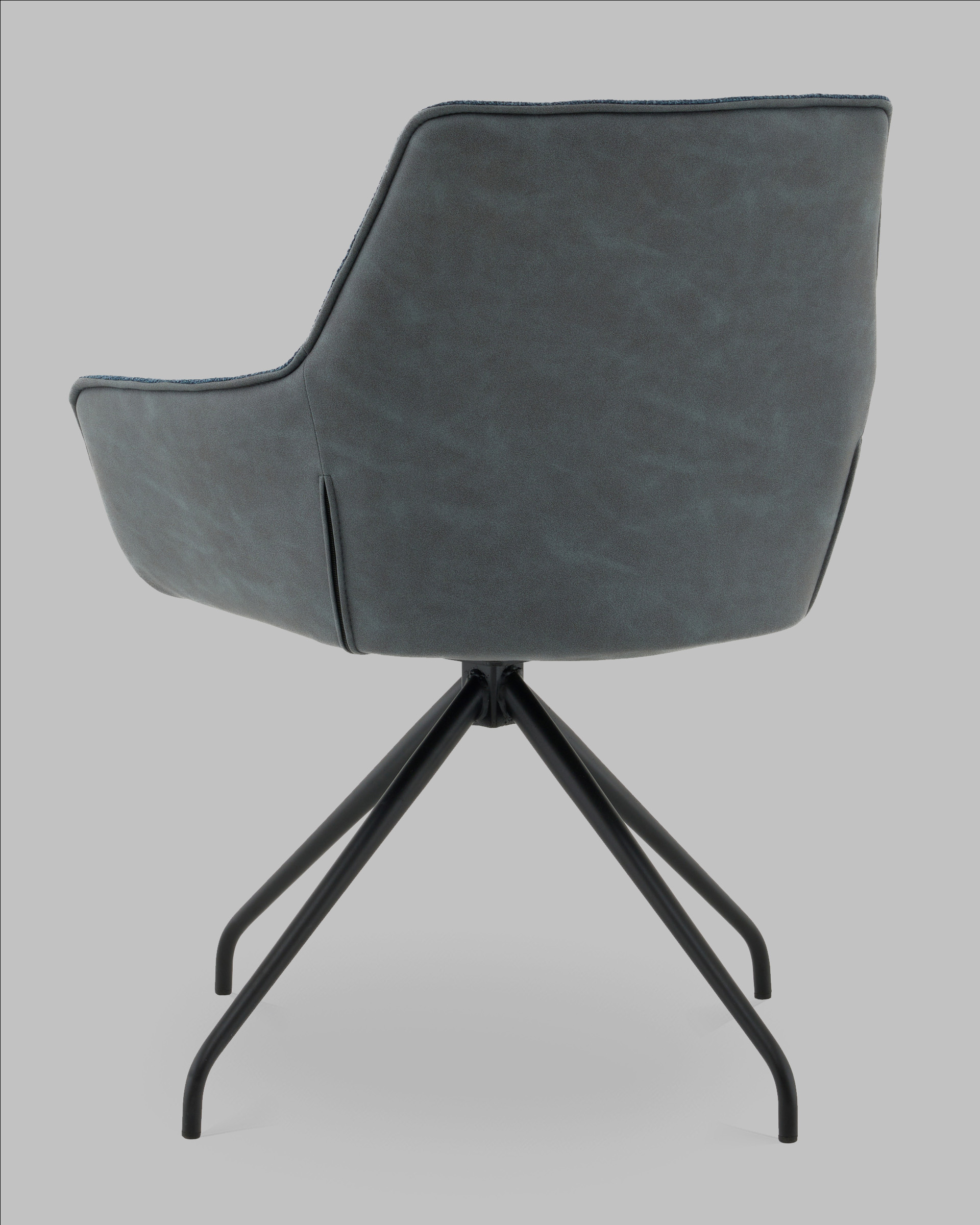 Кресло вращающееся Кимберли рогожка/замша синий — изображение 6